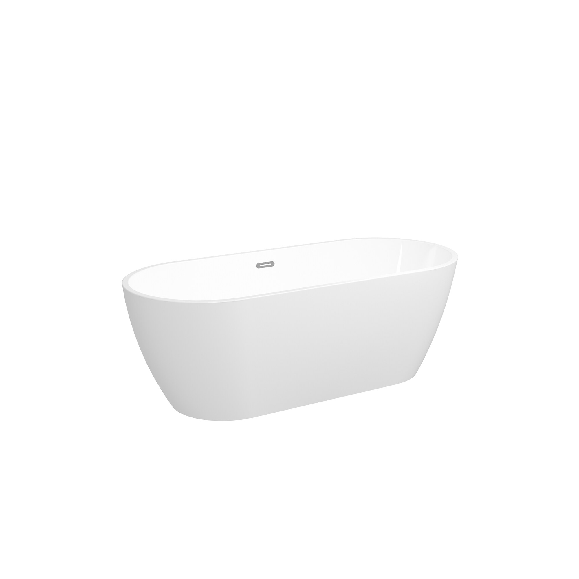 HEATGENE 55" White and Matte Black Acrylic Freestanding Bathtub