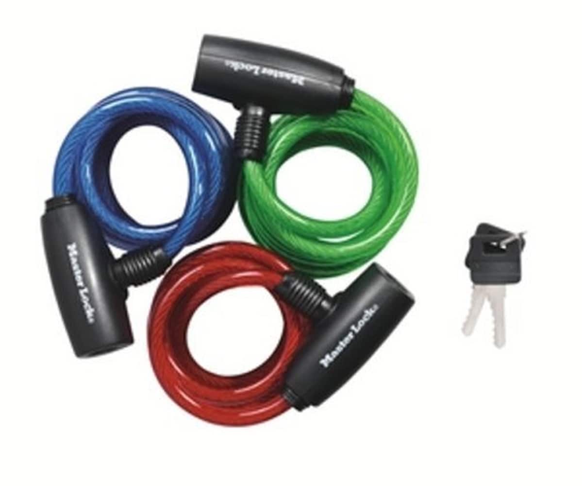 Master Lock 8127TRI Keyed-Alike Colored 6 ft Braided Cable Lock #8157793
