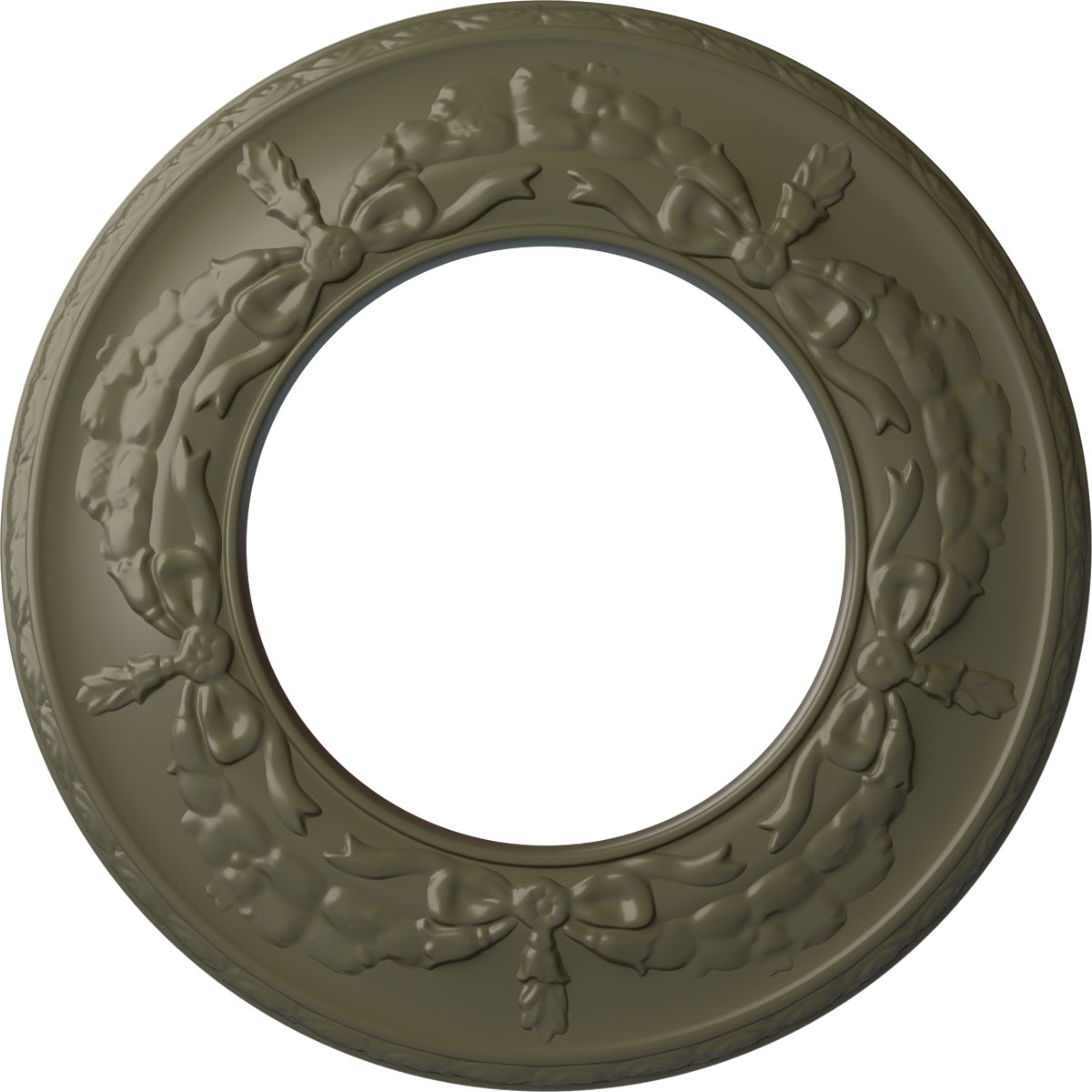 Ekena Millwork CM13SAPTF Salem 13.25-in W x 13.25-in L Painted Turtle Polyurethane Whole Ceiling Medallion