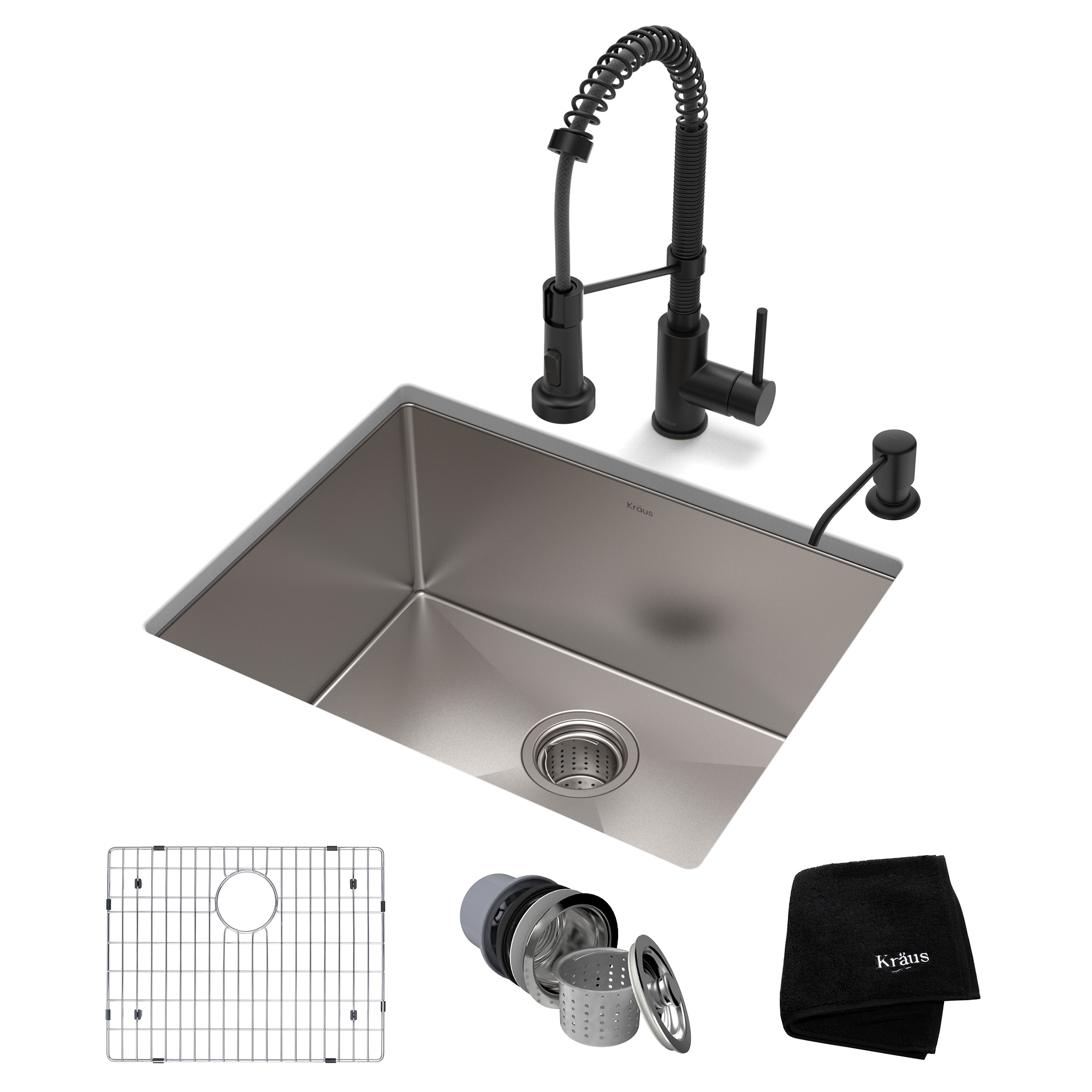 Kraus KHU101-23-1610-53MB Standart PRO Undermount 23-Inches x 18-Inches Stainless steel Single bowl 16 -Gauge Kitchen Sink All-in-One Kit