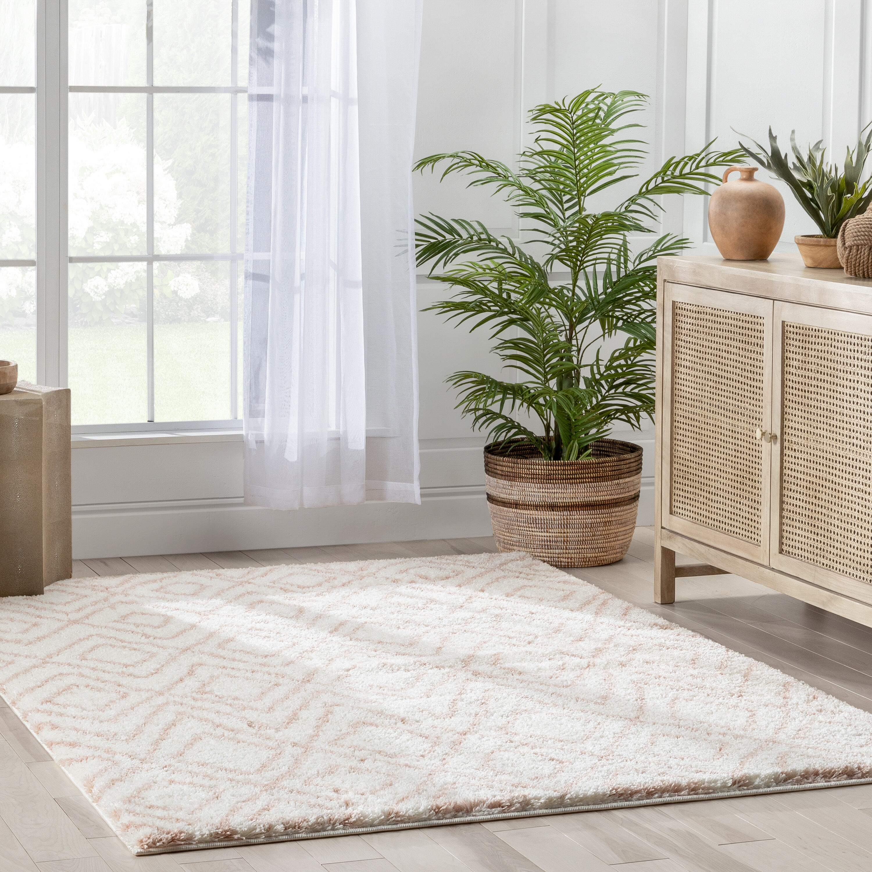 Well Woven CE-59-4 Celeste 3 x 5 (ft) Loomed Polyester Blush Rectangular Indoor Tribal Global Area rug