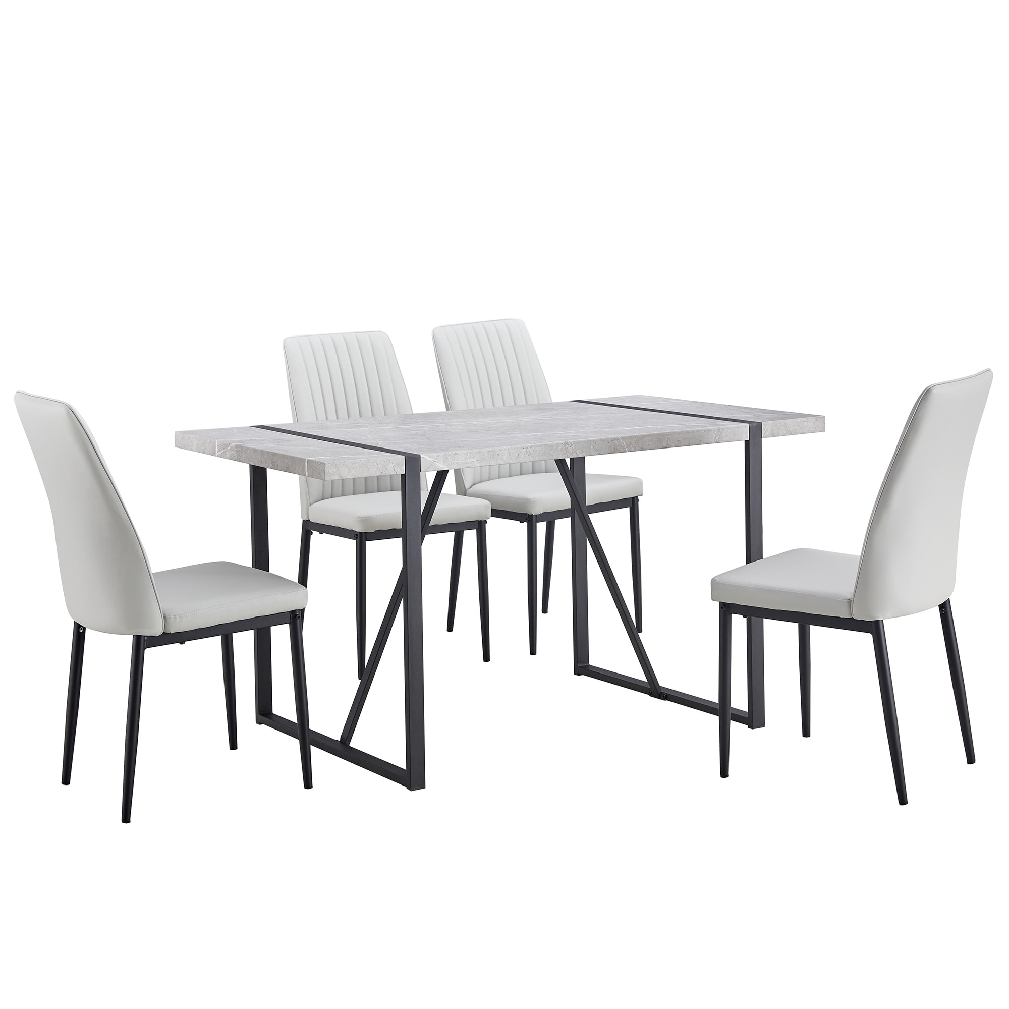 Sumyeg TR-SH000122AAE 5-piece Dining Table Chairs Set Grey Contemporary/Modern Dining Room Set with Rectangular Table ( Seats 4 )