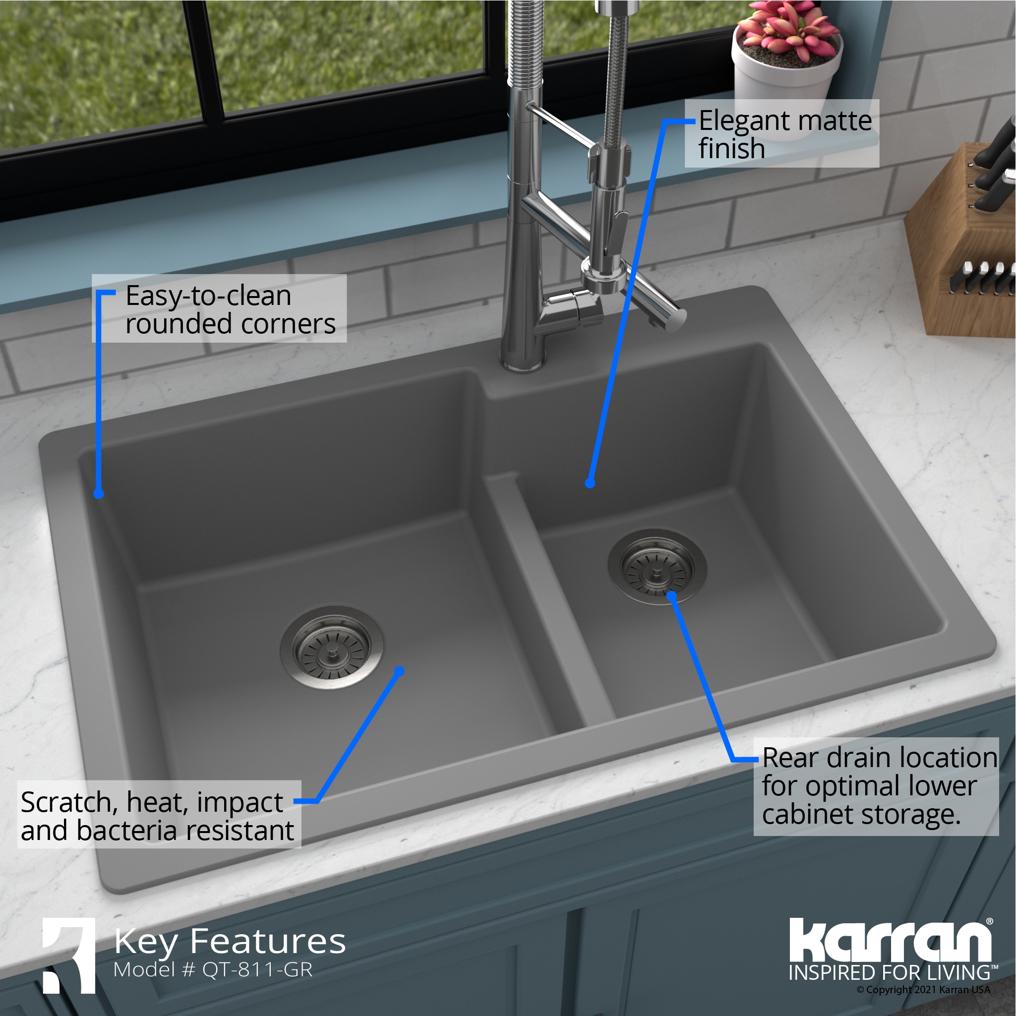 Karran QT-811-GR Kitchen-Sinks - View #7