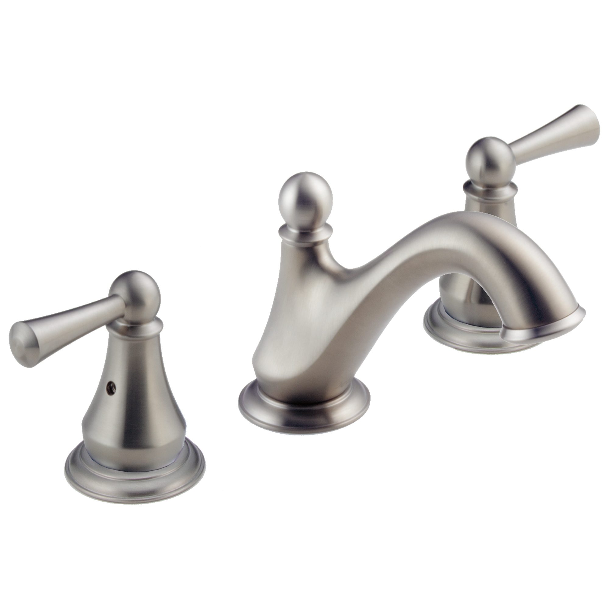 Delta 35999LF-SS Haywood Stainless Widespread 2-handle WaterSense Mid-arc Residential Handle Bathroom Sink Faucet with Drain