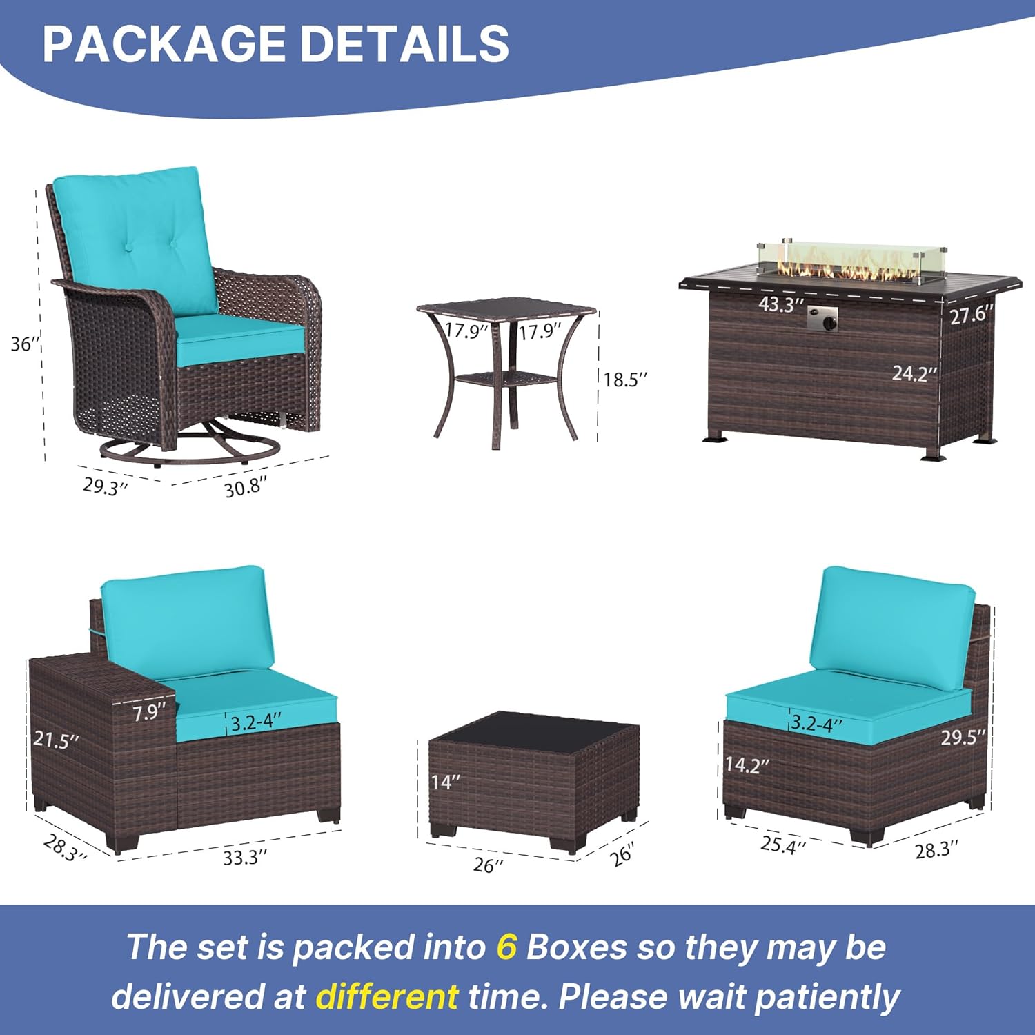 ALAULM LS-6SRFP-BLUE Patio-Conversation-Sets - View #2