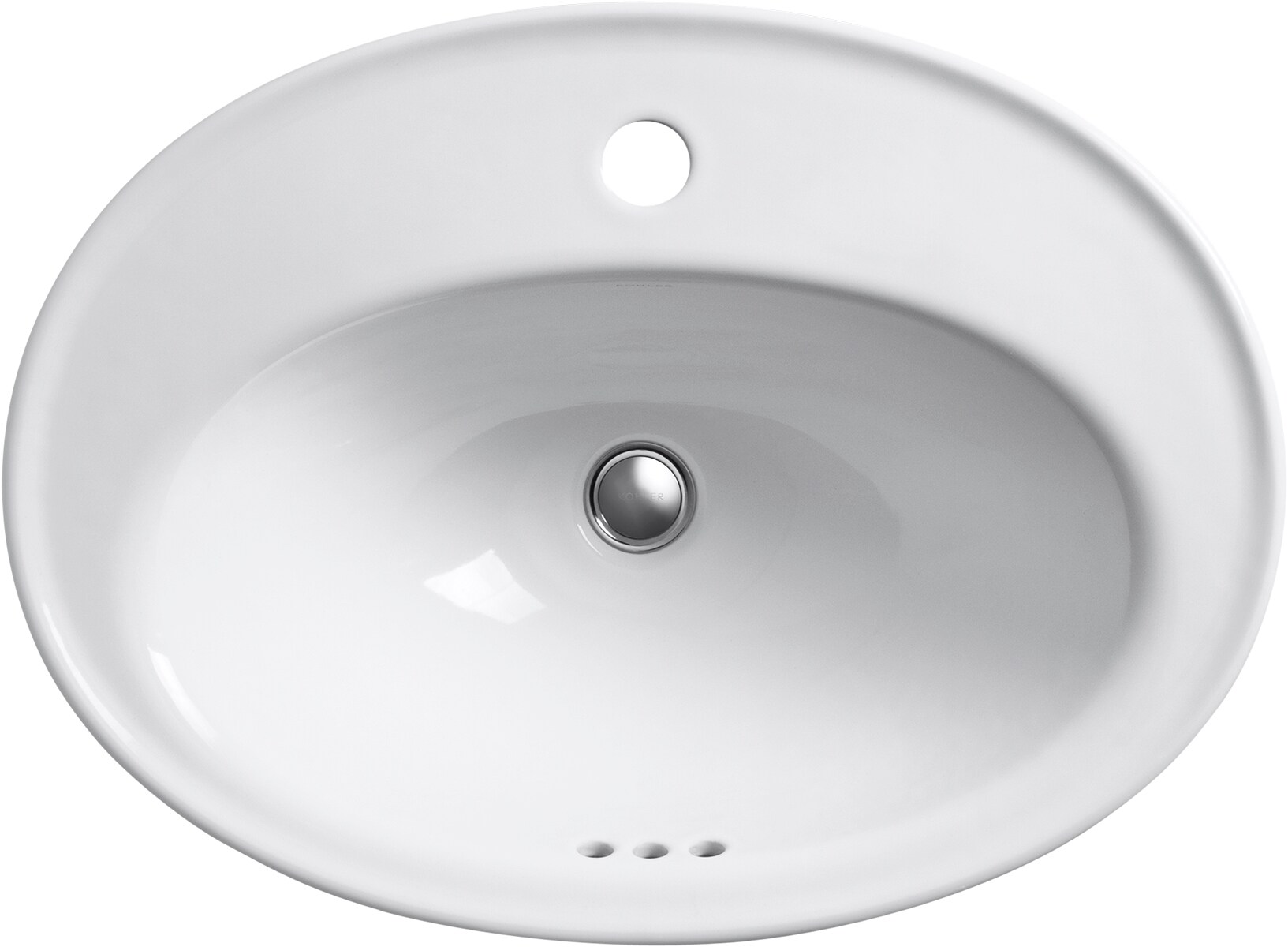 Serif White Ceramic Oval Drop-In Bathroom Sink