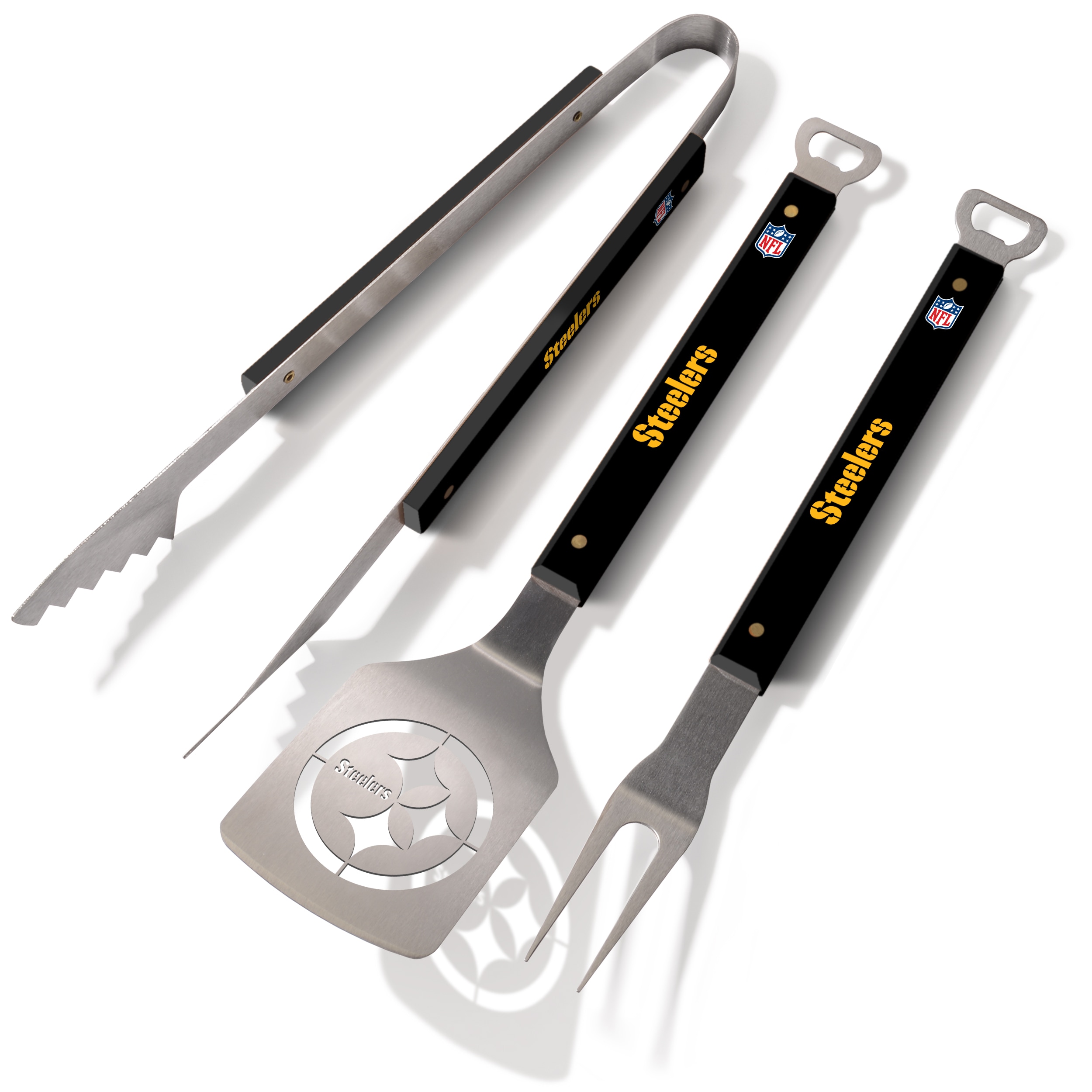 Sportula Pittsburgh Steelers Spirit Series 3-Piece BBQ Set 3-Pack Stainless  Steel Tool Set in the Grilling Tools & Utensils department at