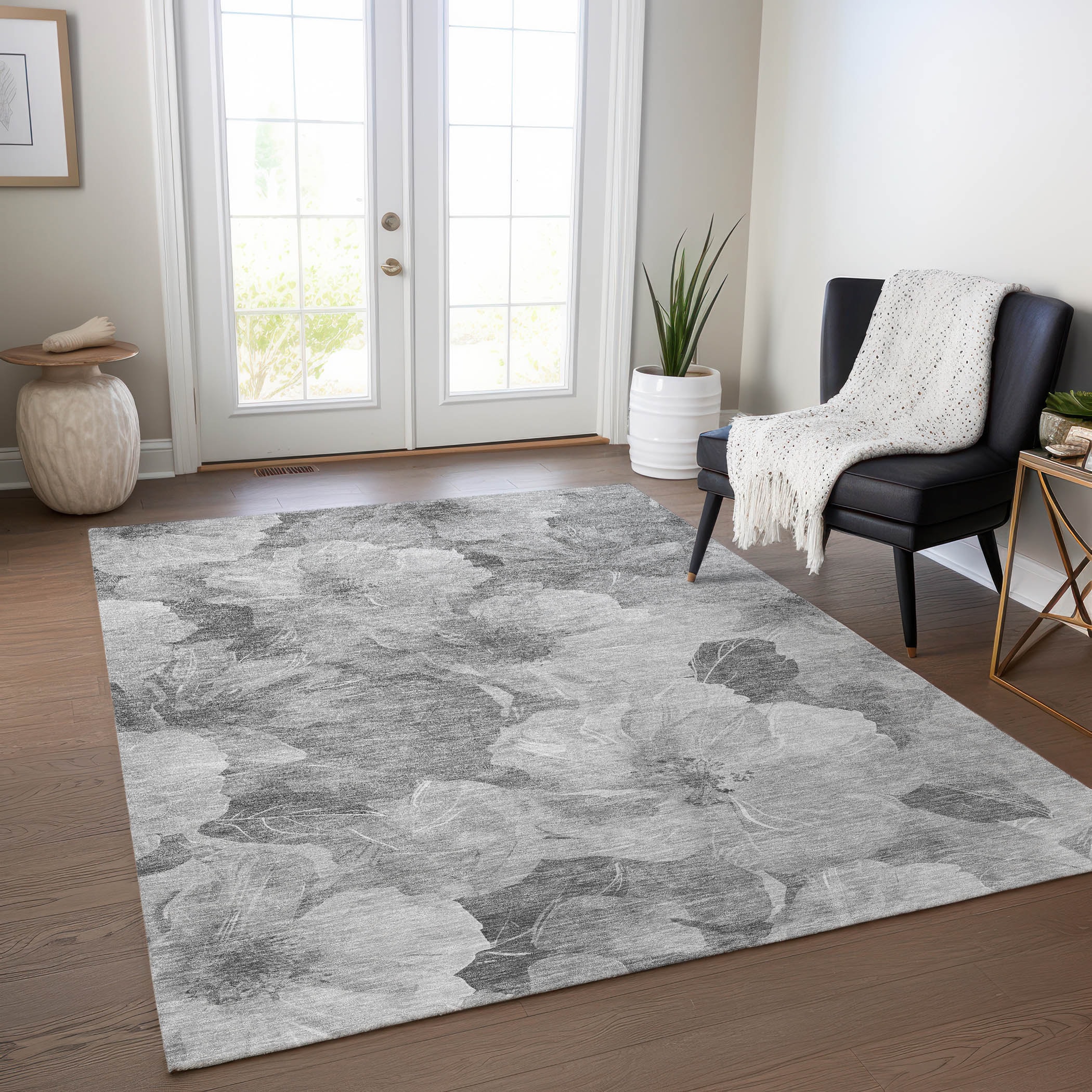 Addison Rugs ACN1542GY10X14 Chantille ACN1542GY 10 x 14 (ft) Polyester Gray Rectangular Indoor/Outdoor Geometric Machine washable Area rug