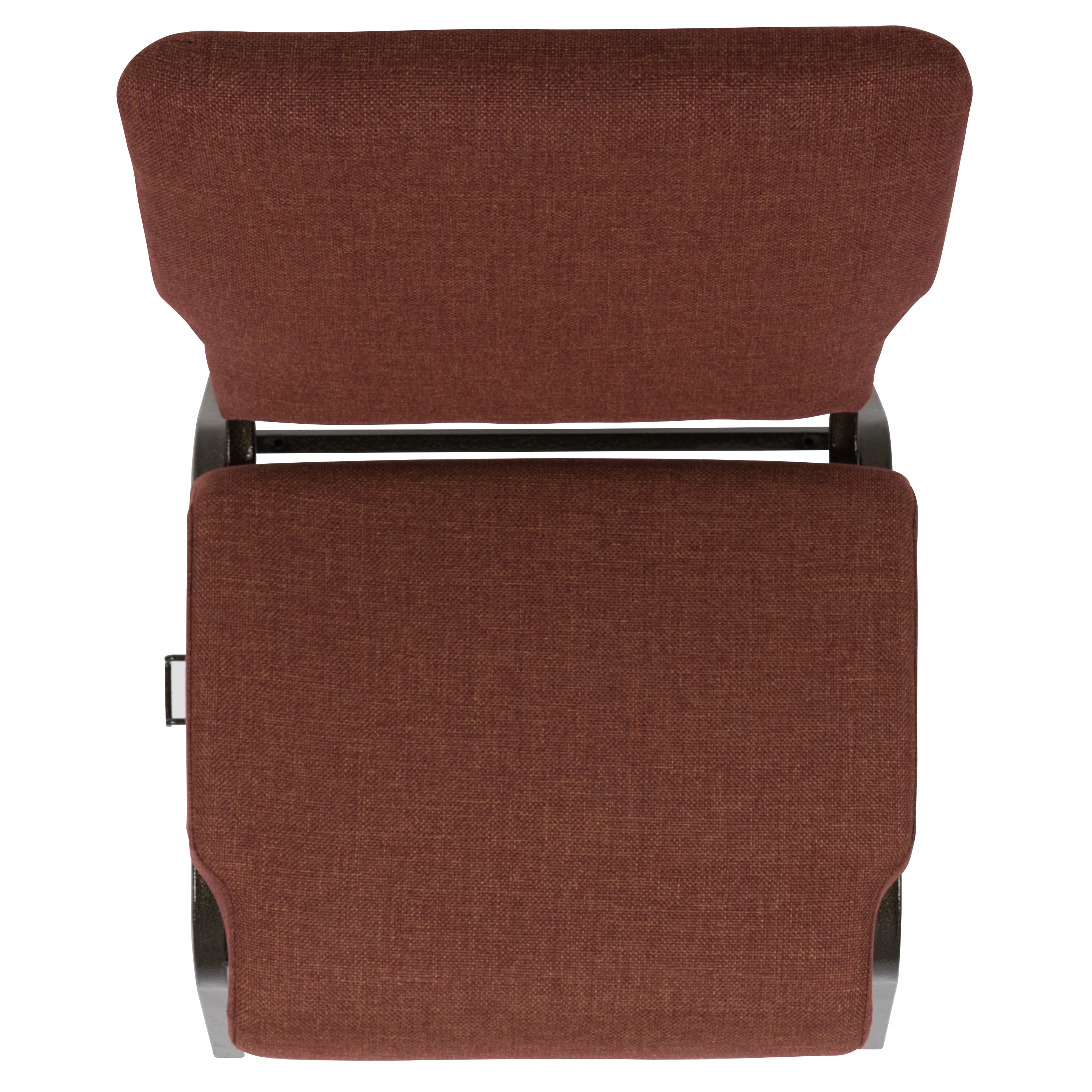 Cinnamon Fabric Stacking Chair with Gold Vein Metal Frame
