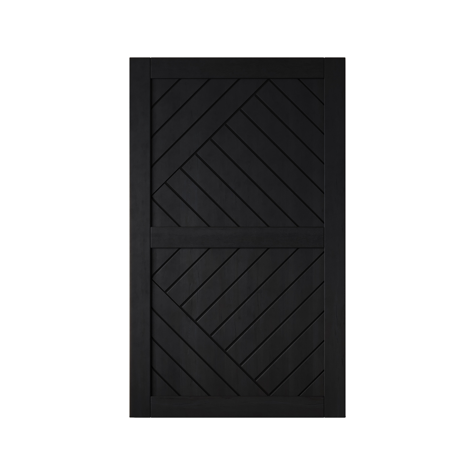 HOMACER 48-in x 84-in Black Pine Wood Solid core Single Barn Door (Hardware Not Included)