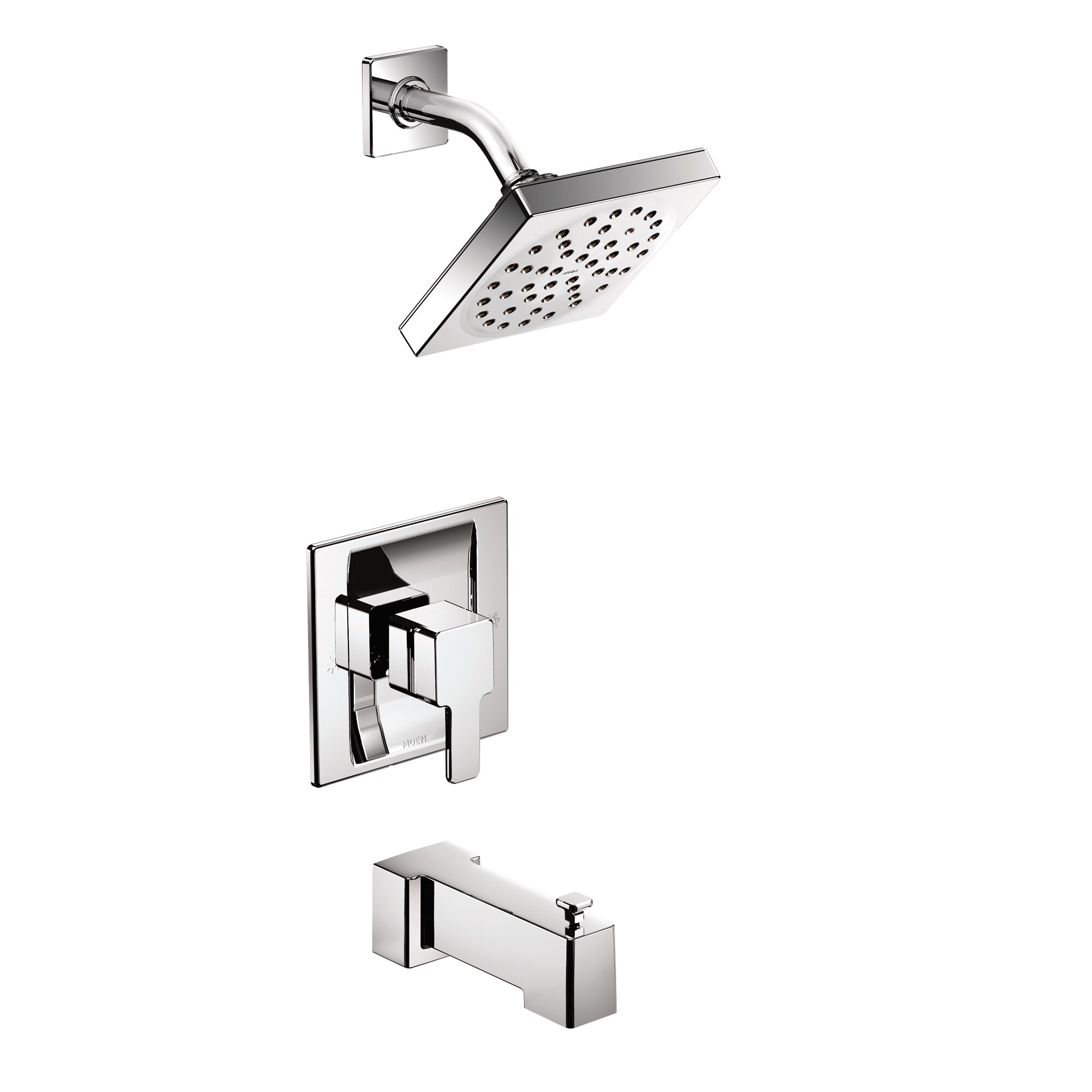 Moen TS2713EP 90 Degree Chrome 1-handle Single function 6-Inches Square Bathtub and shower Faucet