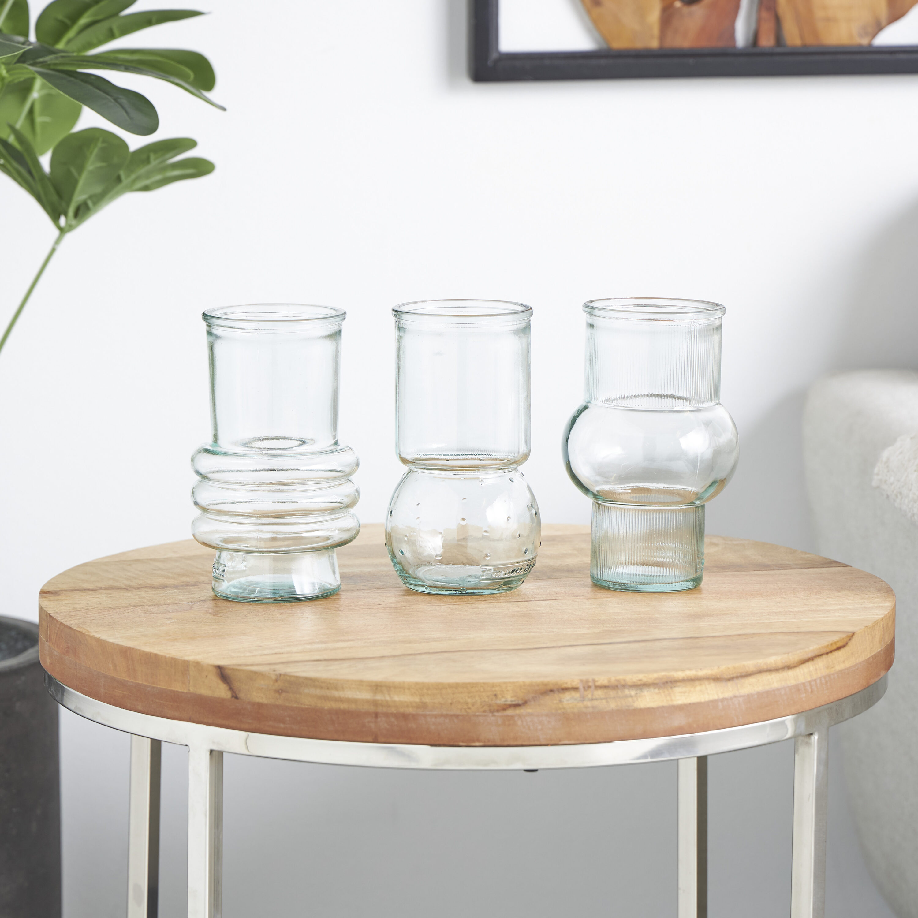 Grayson Lane 821527 3 -Pack Clear Glass Modern Vase