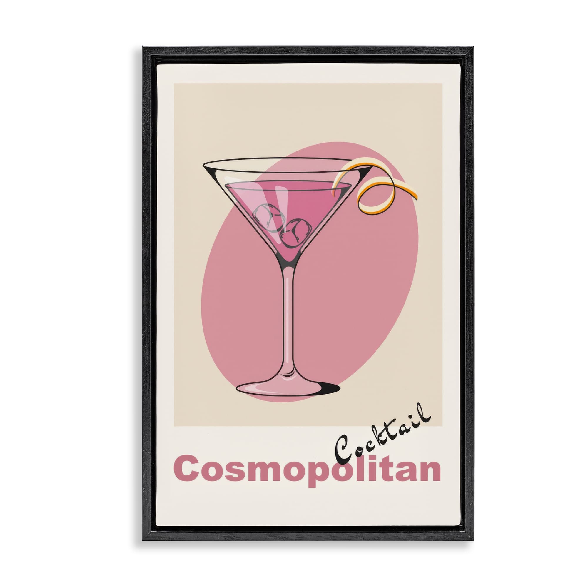 Stupell Industries BT-683-FFB-20X30 Vintage Cosmo Cocktail Black Framed Floater Canvas Wall Art By LSR Design Studio 21 x 31