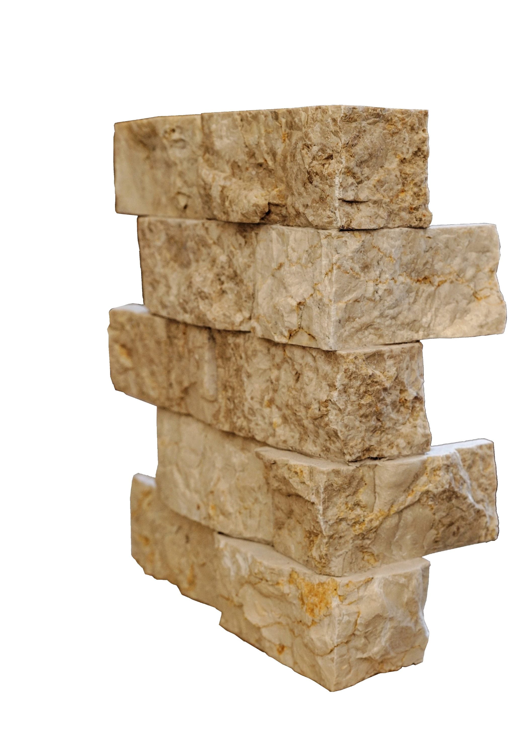 Natural Stone Veneer L57-12C-RMT-SB 24-in x 12-in Set of 50 LNFT-RockyMount.Tumbled-Sand Beige-12inCorner 50 Linear feet Sand Beige Stone veneer