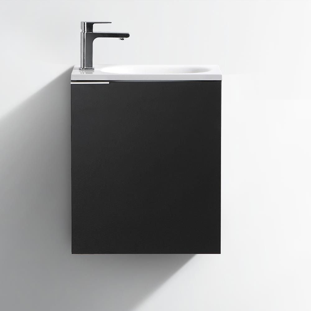 Valencia 20" Black Wall-Mount Vanity with White Acrylic Sink