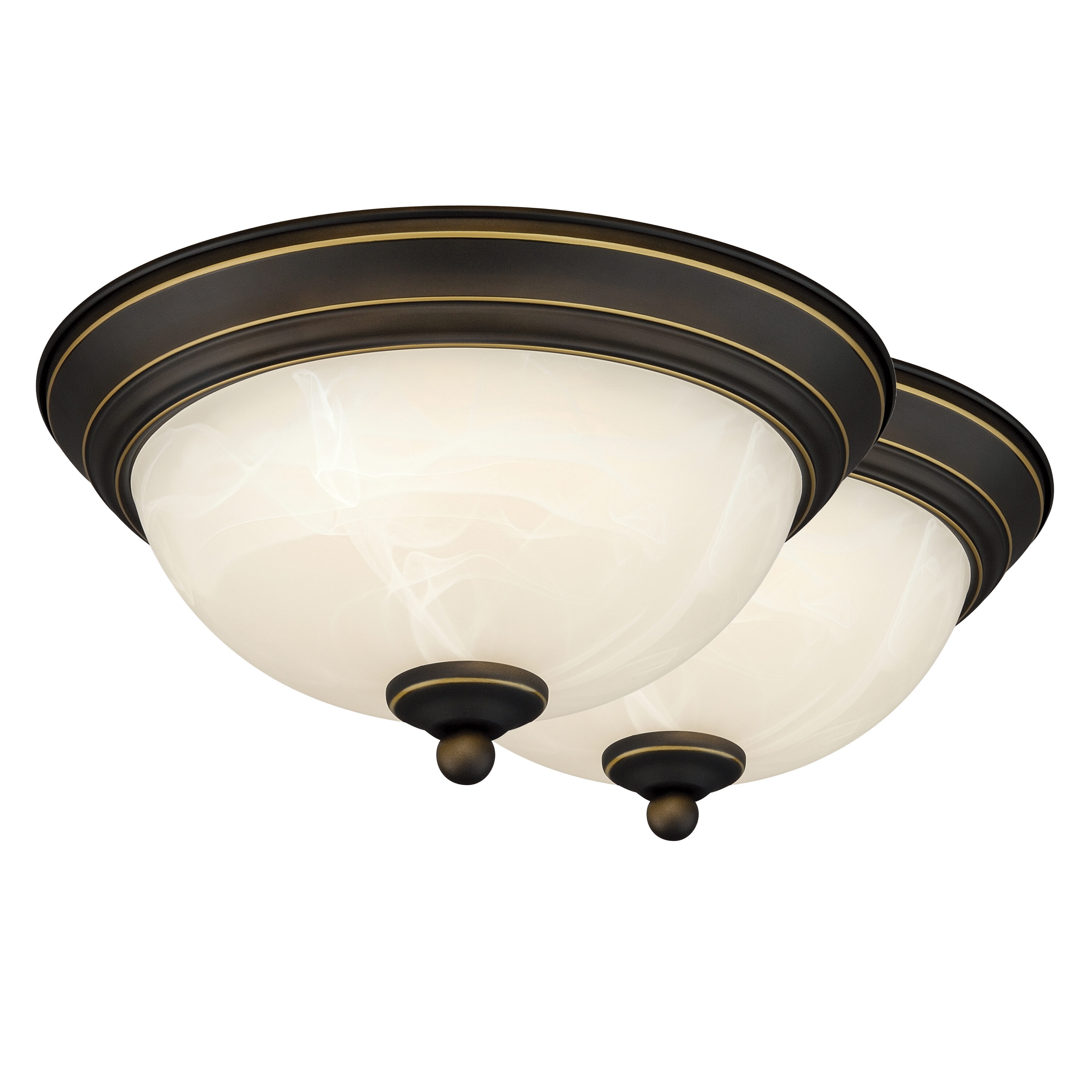 Cascadia C0294 Stevens 1 -Light 11-in Burnished Bronze Integrated LED Flush Mount Light 2 -Pack