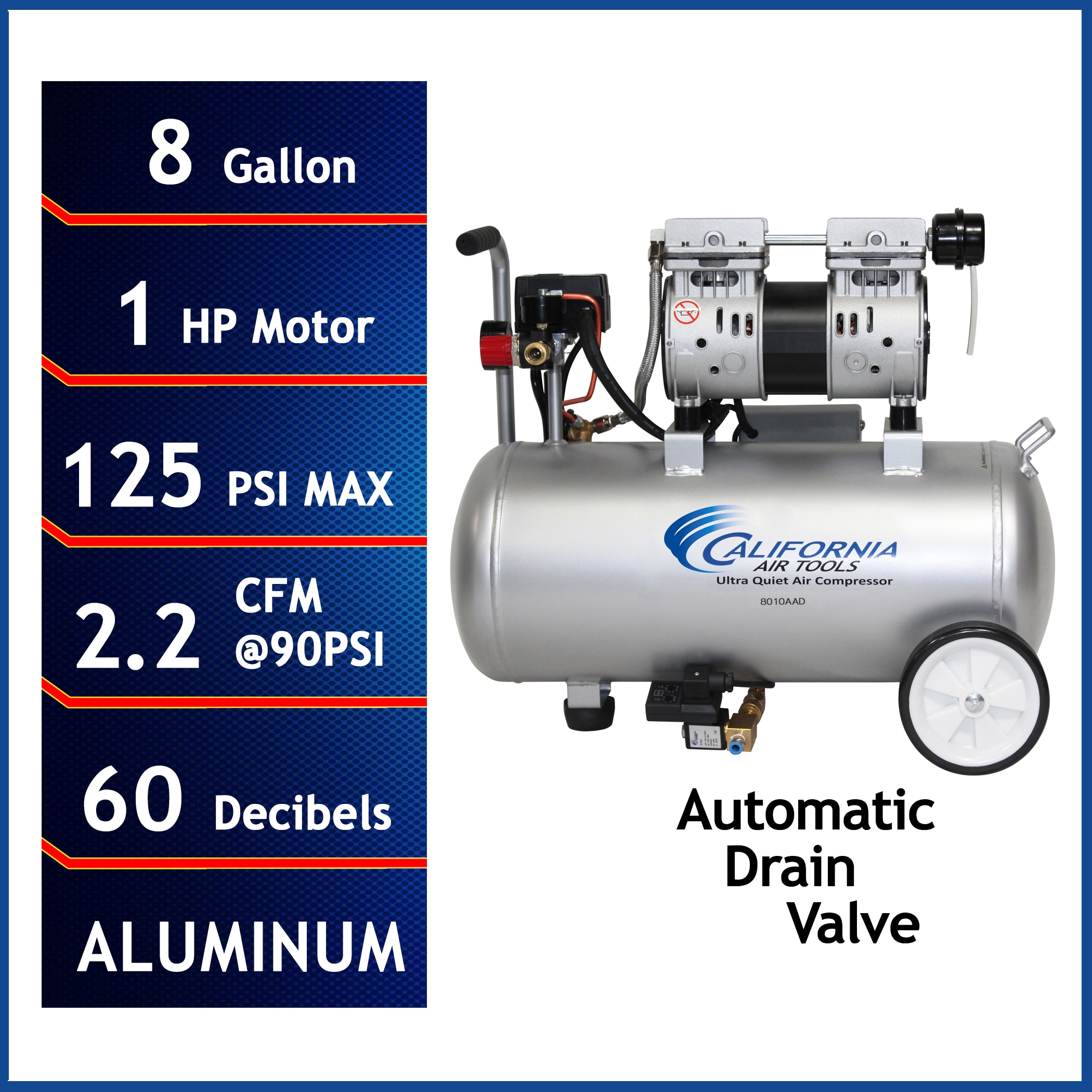 California Air Tools 8-Gallon Stationary Electric 120 PSI Horizontal Air Compressor 8010AAD Sansujyuku sansujyuku.com