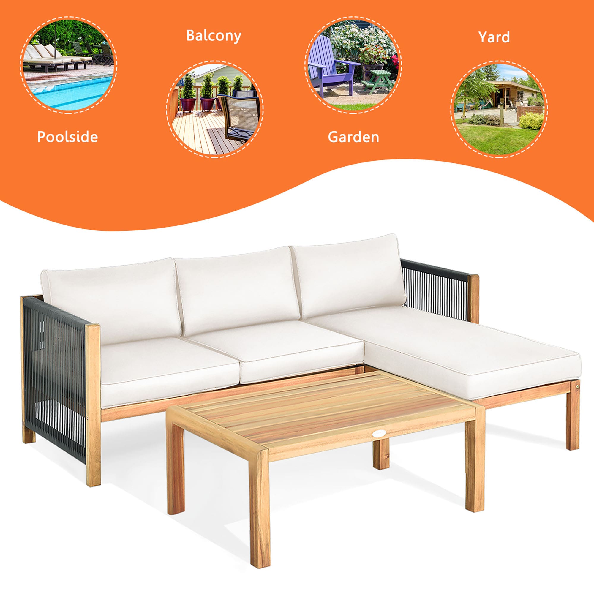 CASAINC CN7102-3-BE Patio-Conversation-Sets - View #5