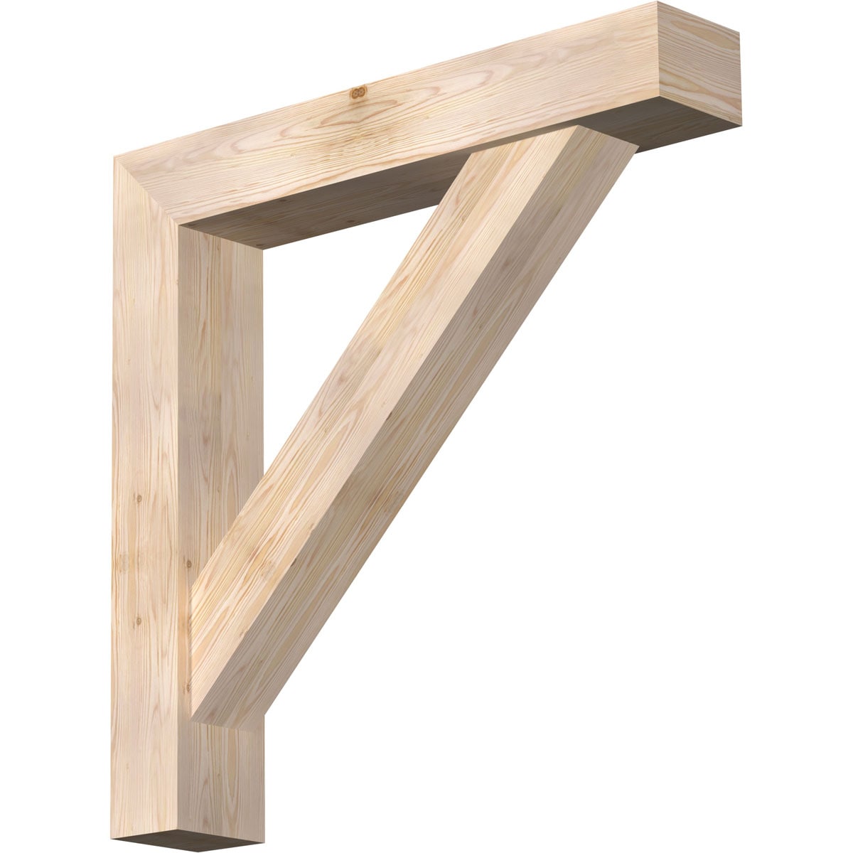 Ekena Millwork 1465101 Traditional Block Smooth Bracket with Offset Brace 7-1/2-in x 42-in x 42-in Douglas fir Brown Wood Standard bracket
