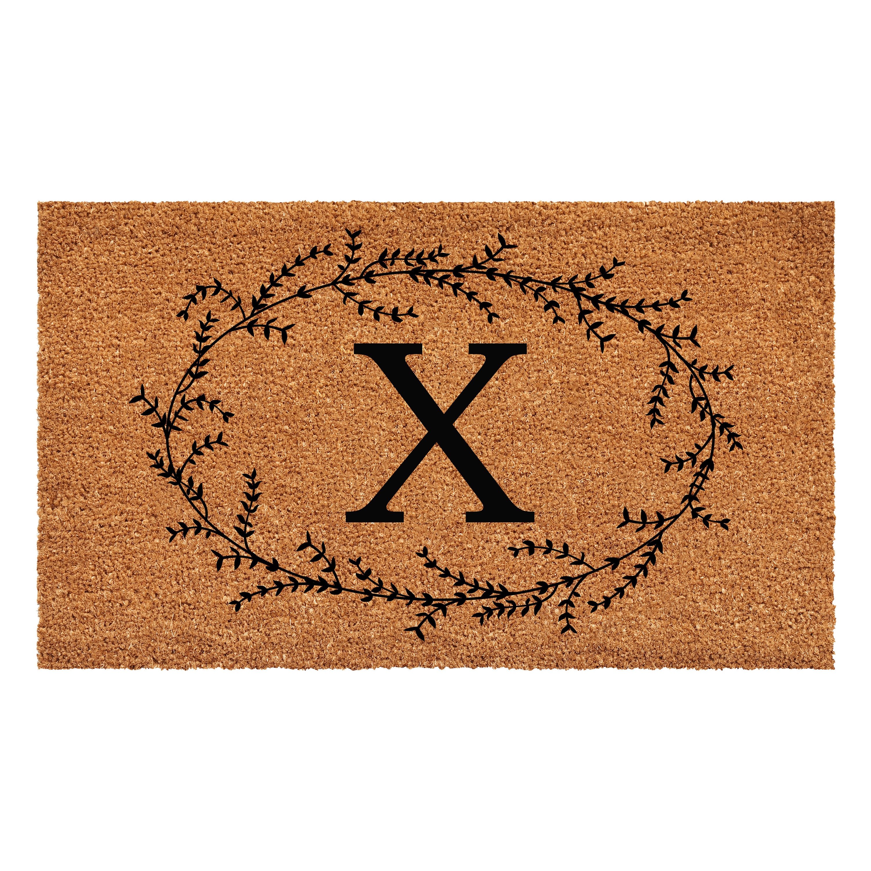 Callowaymills 108362448X 24-in x 48-in Natural, Black Coir/Vinyl Non-Slip Grip Indoor or outdoor Decorative Door Mat