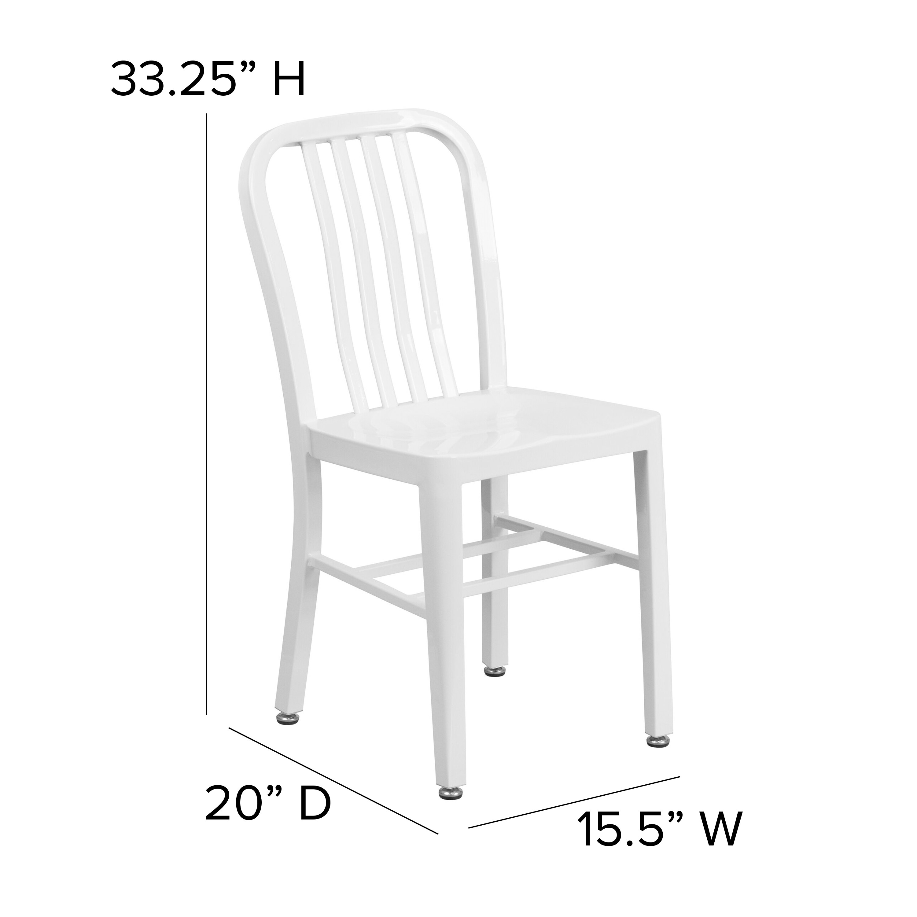 phineas metal slat back side chair