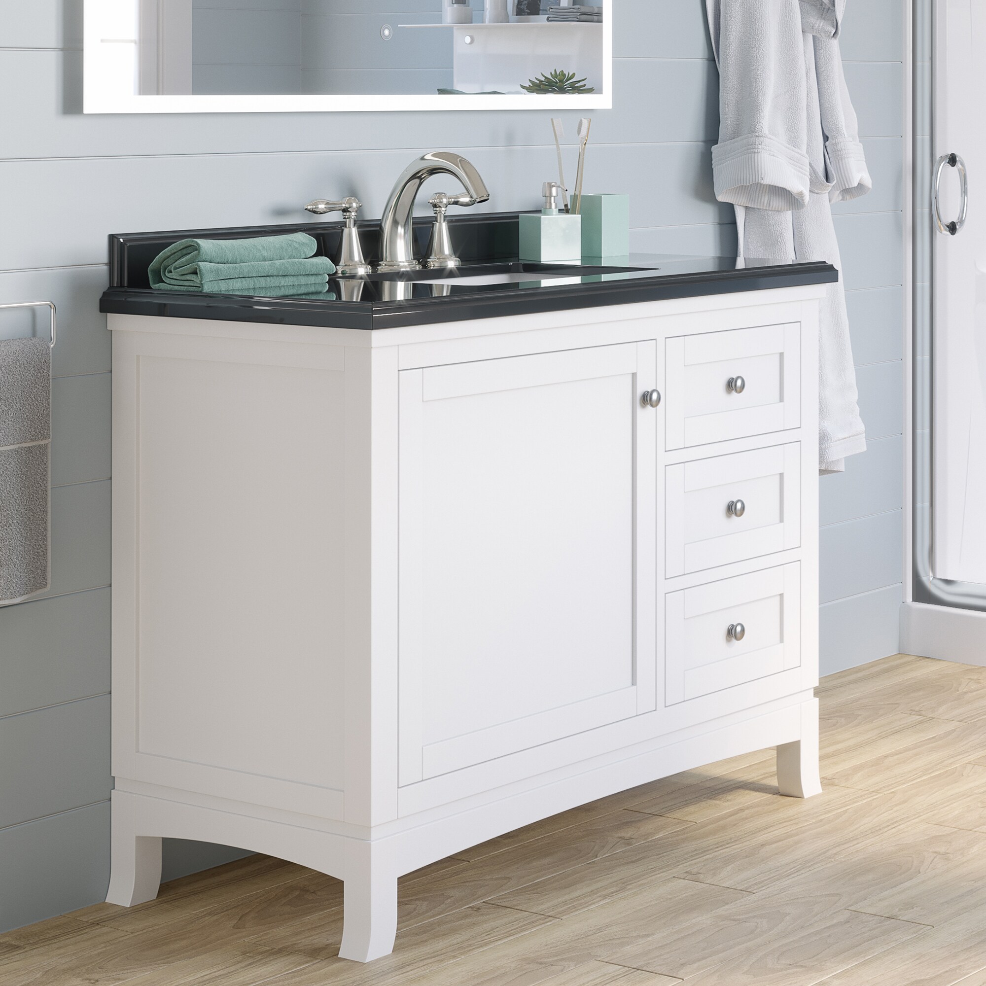OVE Decors Sophia 42-in White Undermount Single Sink Bathroom Vanity ...