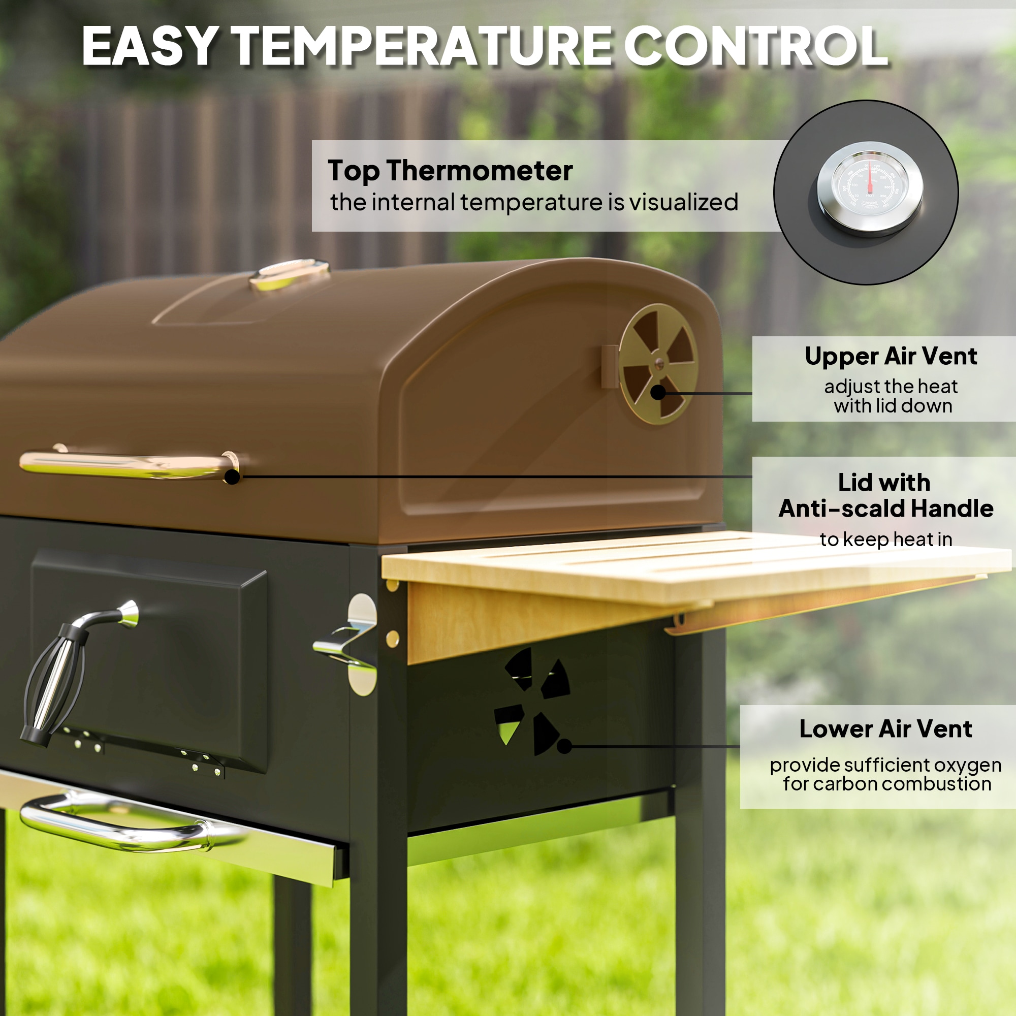 Outsunny 846-169V00BK Charcoal-Grills - View #4