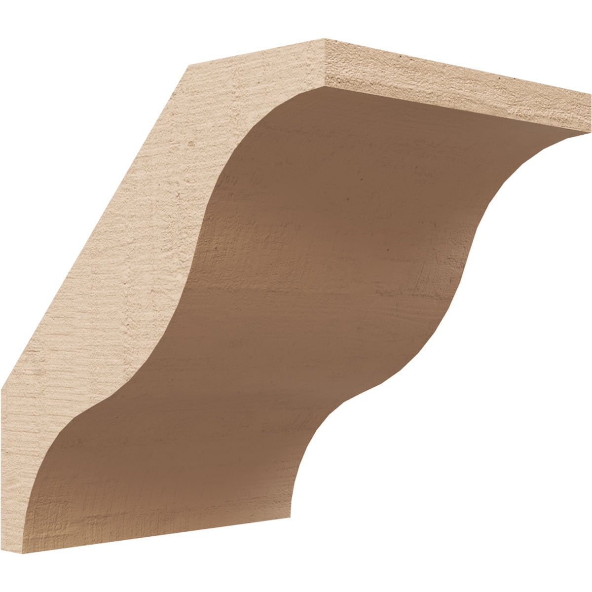 Ekena Millwork BRCUR05X06X06FSTRCPR 5-in x 6-in x 6-in Primed Urethane Funston Rough Cedar TimberThane Knee Brace