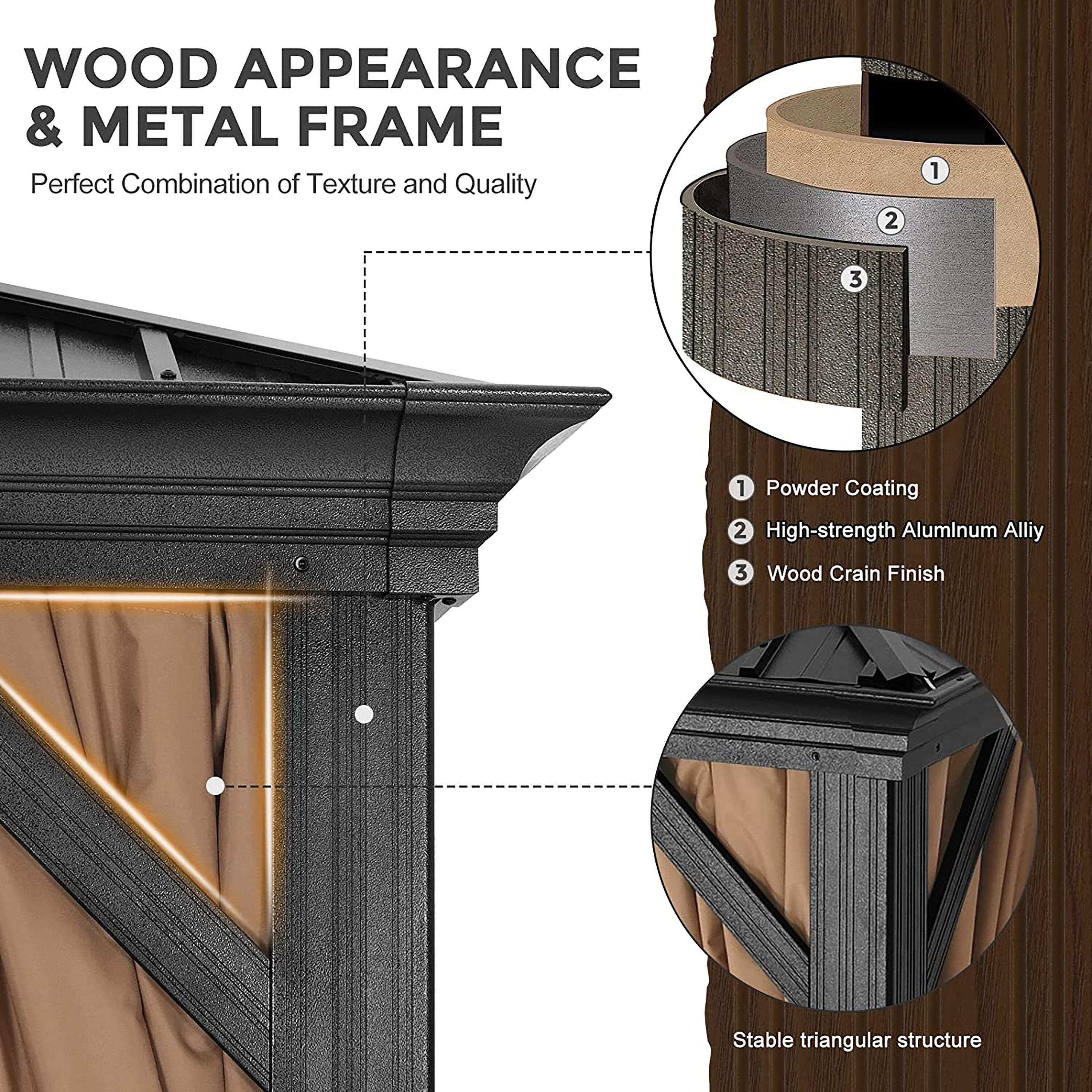 ABCCANOPY DR1012-KH Wood-Resin-Gazebos - View #6
