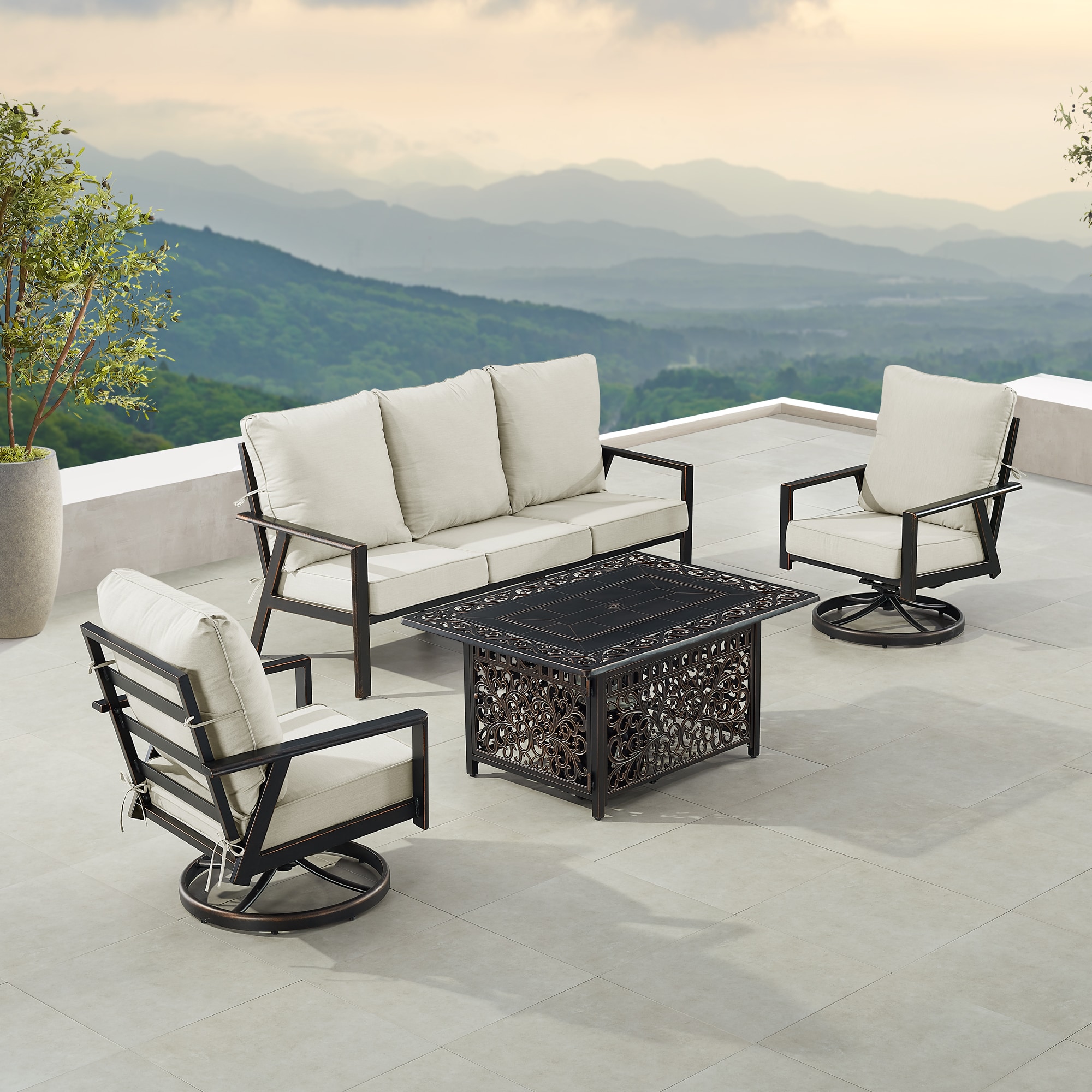 Oakland Living LUX1SF2CHCABOSLGCUA Patio-Conversation-Sets - View #3