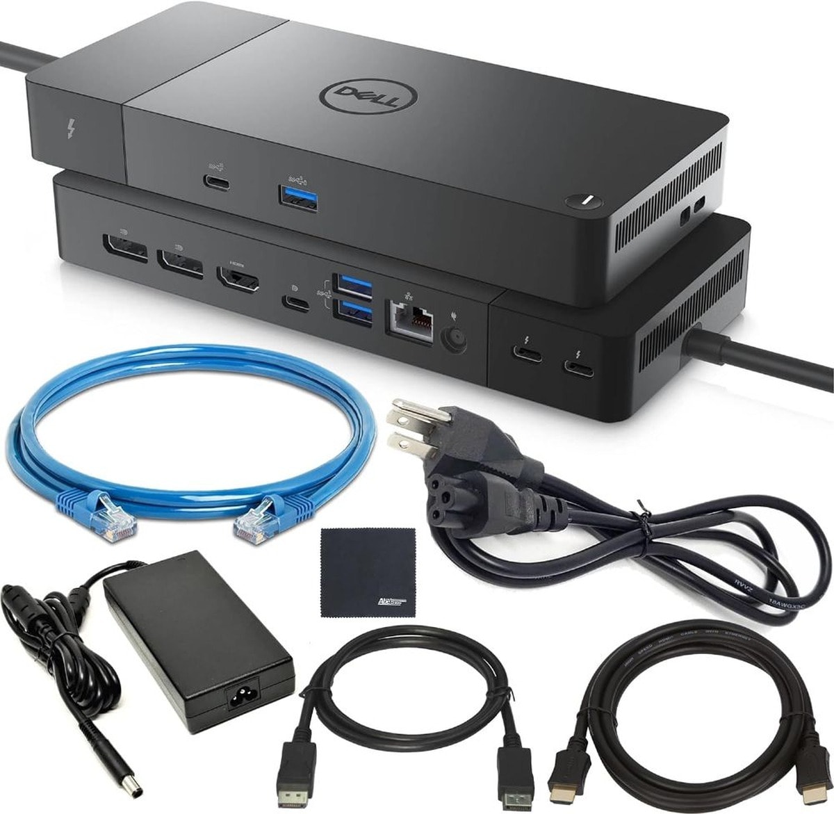 Dell  Pro Thunderbolt 4 Smart Dock SD25TB4 130W Power Delivery Includes Zoomspeed Display Port Cable + Zoomspeed HDMI Cable + Ethernet Cable + Cleaning Cloth + Supports Up to Four 4K 60Hz Displays