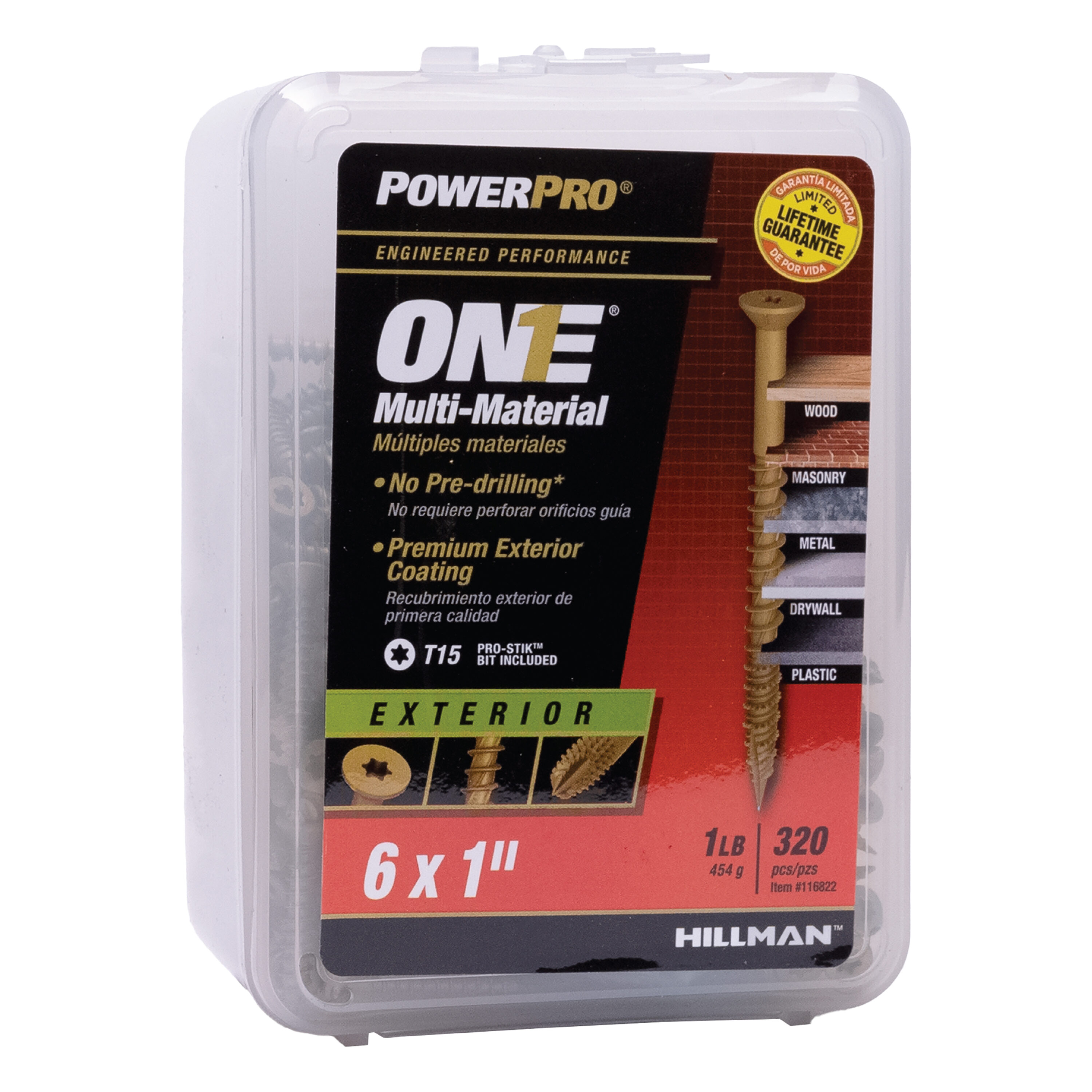 Power Pro #6 x 1-in Epoxy One Exterior Wood Screws (320-Per Box
