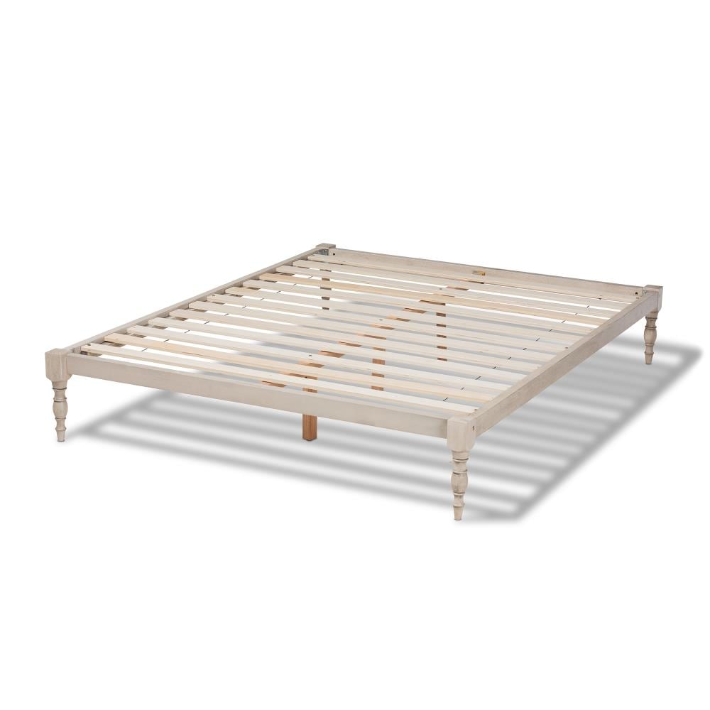 Baxton Studio Iseline Antique White Queen Wood Bed Frame 160-10040-LW ...