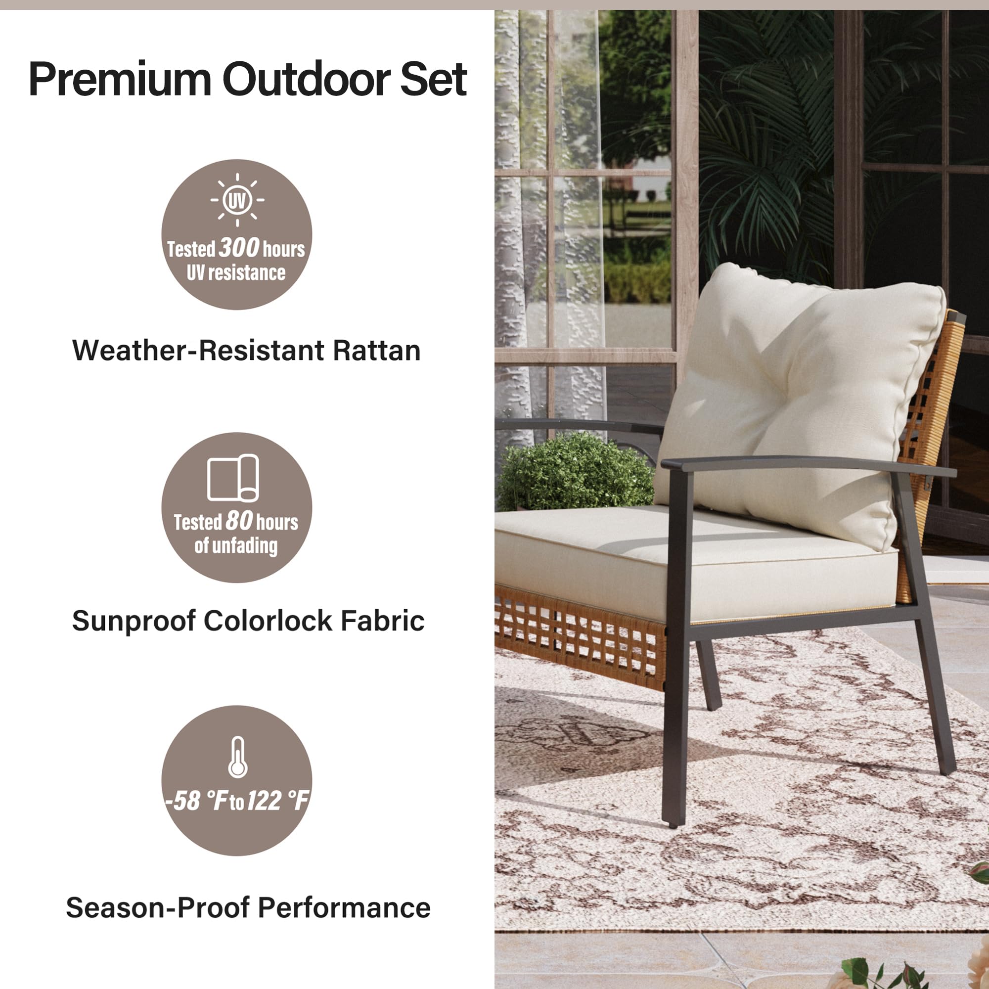Yardgrace BSYQTAOZ0212 Patio-Conversation-Sets - View #3
