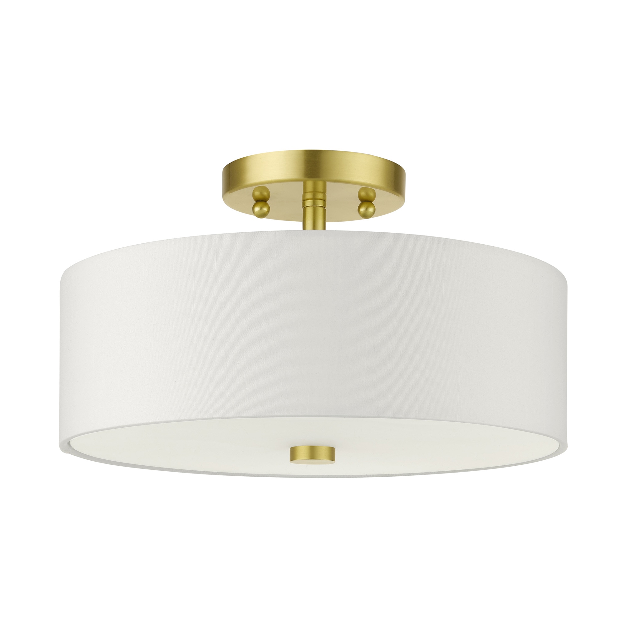 Meridian Satin Brass 2-Light LED Drum Semi-Flush Mount