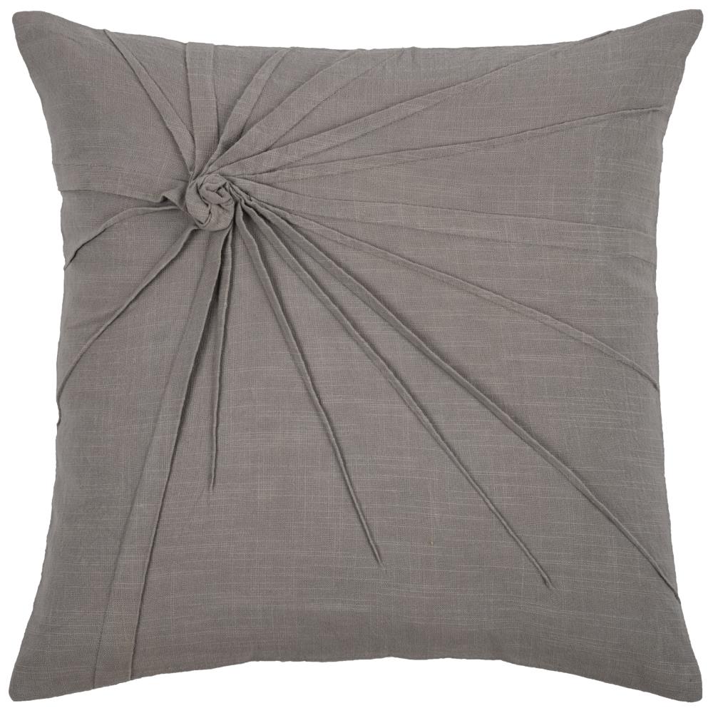 Rizzy Home T08767 Poly filled pillow 18-in x 18-in Gray Square Indoor Decorative Pillow