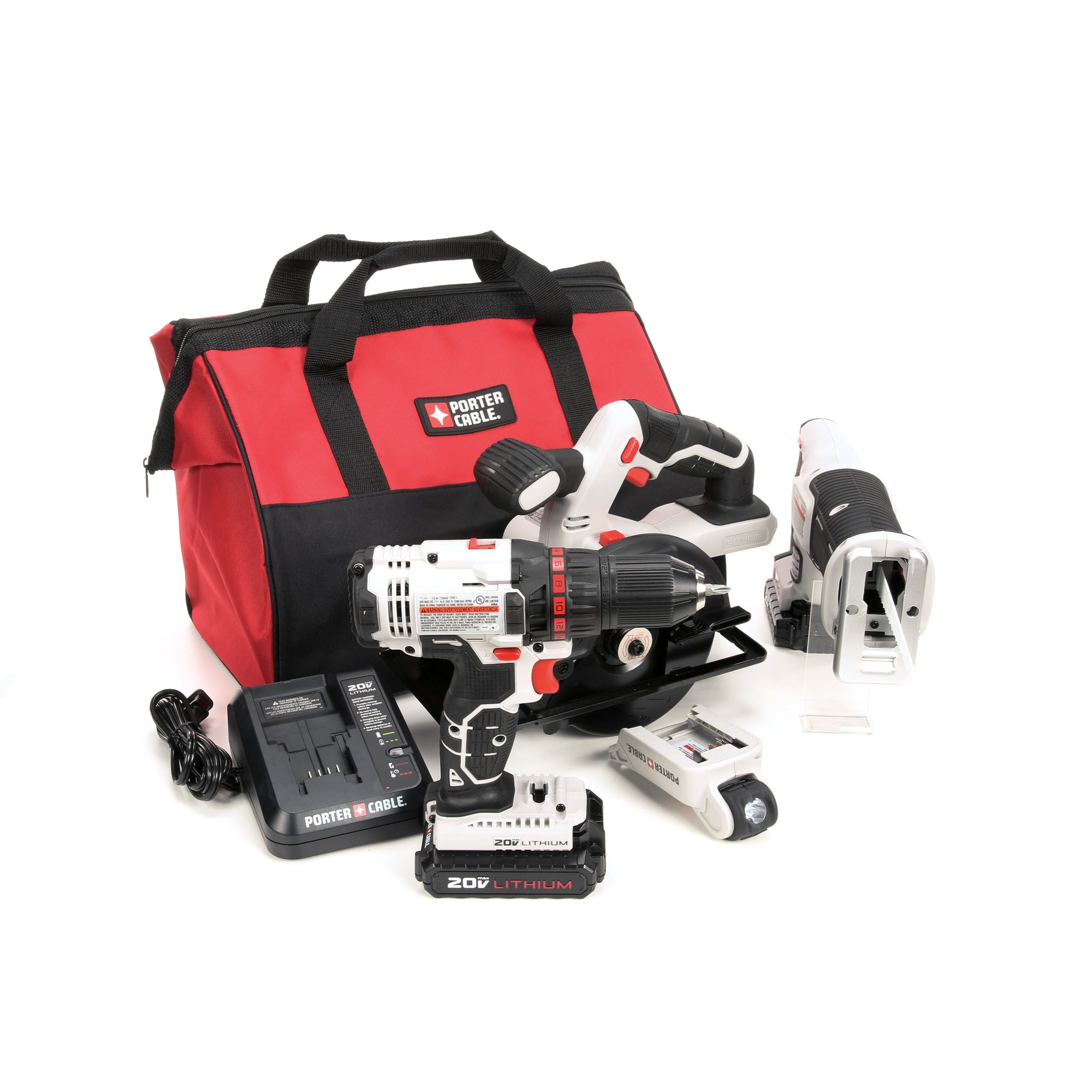 PORTER-CABLE 8-Tool 20-Volt Max Power Tool Combo Kit With Soft Case (2- Batteries Included And Charger Included) In The Power Tool Combo Kits  Department At