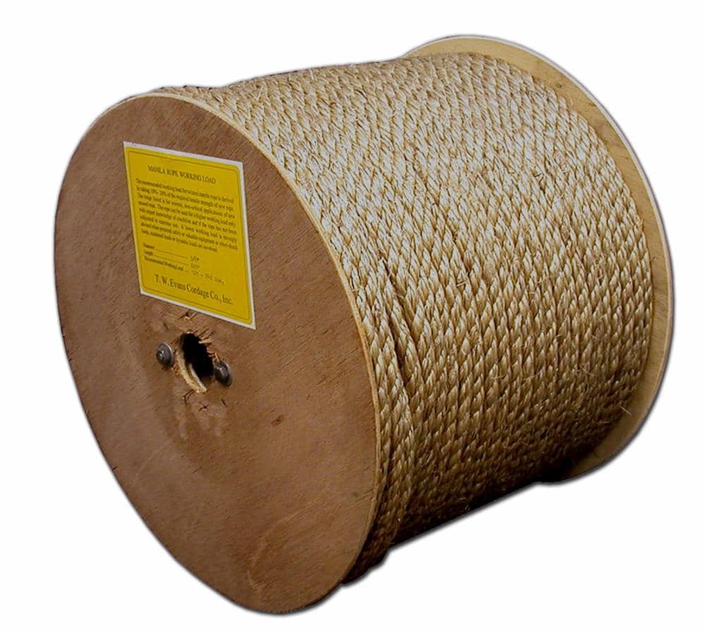 t.w . Evans Cordage 25-006 3/4-Inch by 600-feet Pure Number-1 Manila Rope Reel