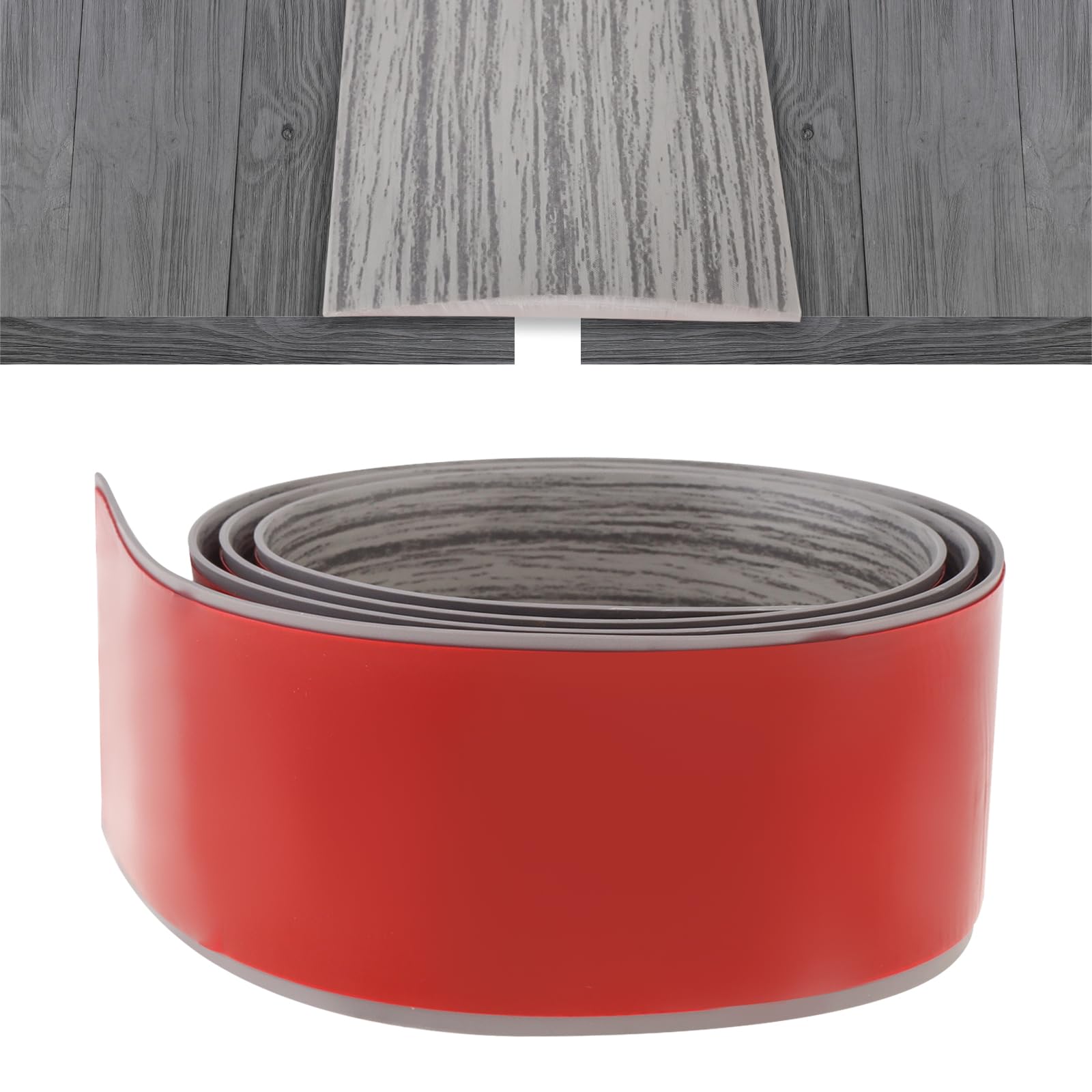 KIWDZFU 2inch by 3.3 Foot Floor Transition Strip Self Adhesive Gray Wood Grain PVC Floor Cover Strip for Doorways and Flooring Transitions #LKI0821A1345