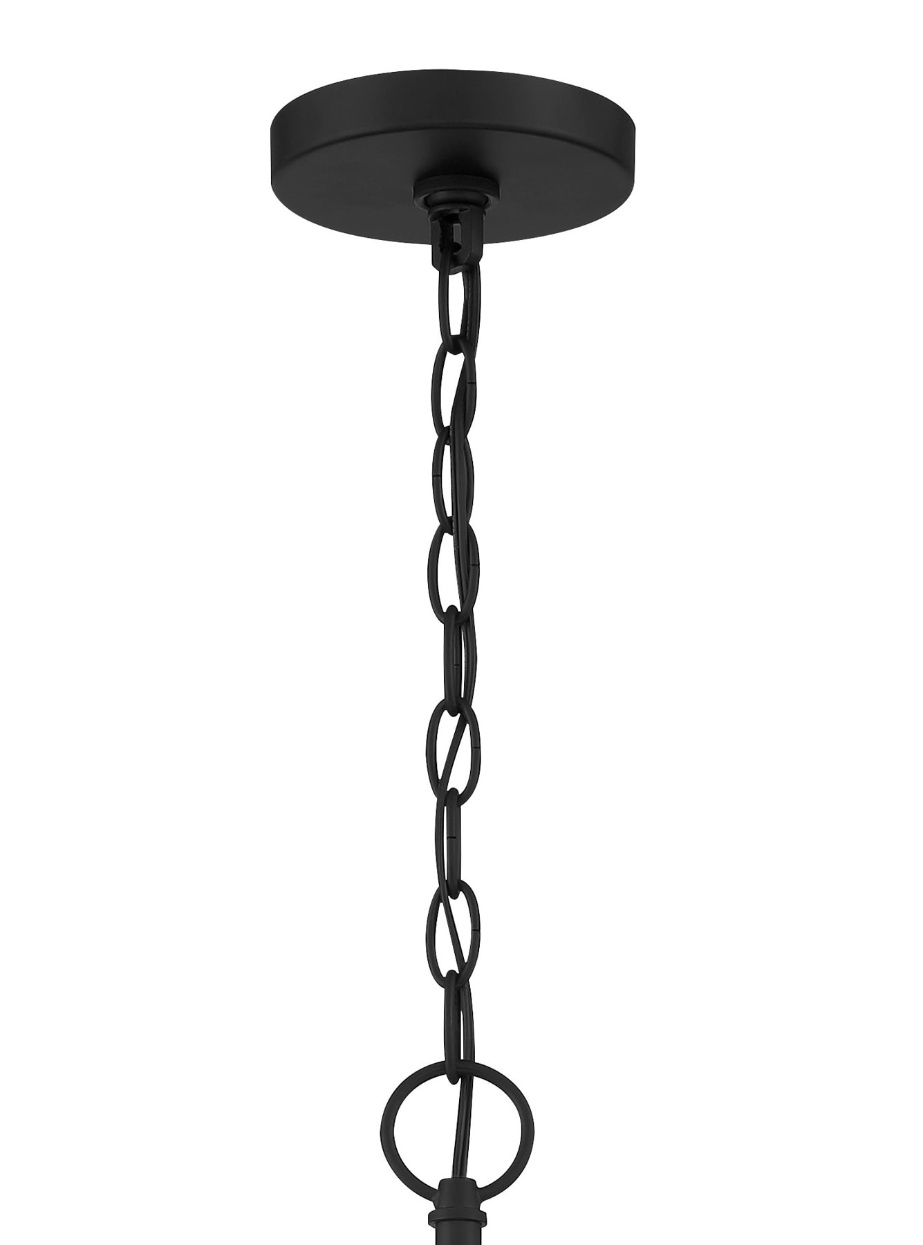Mini Coal Black 5-Light Chandelier with Etched Glass Shade