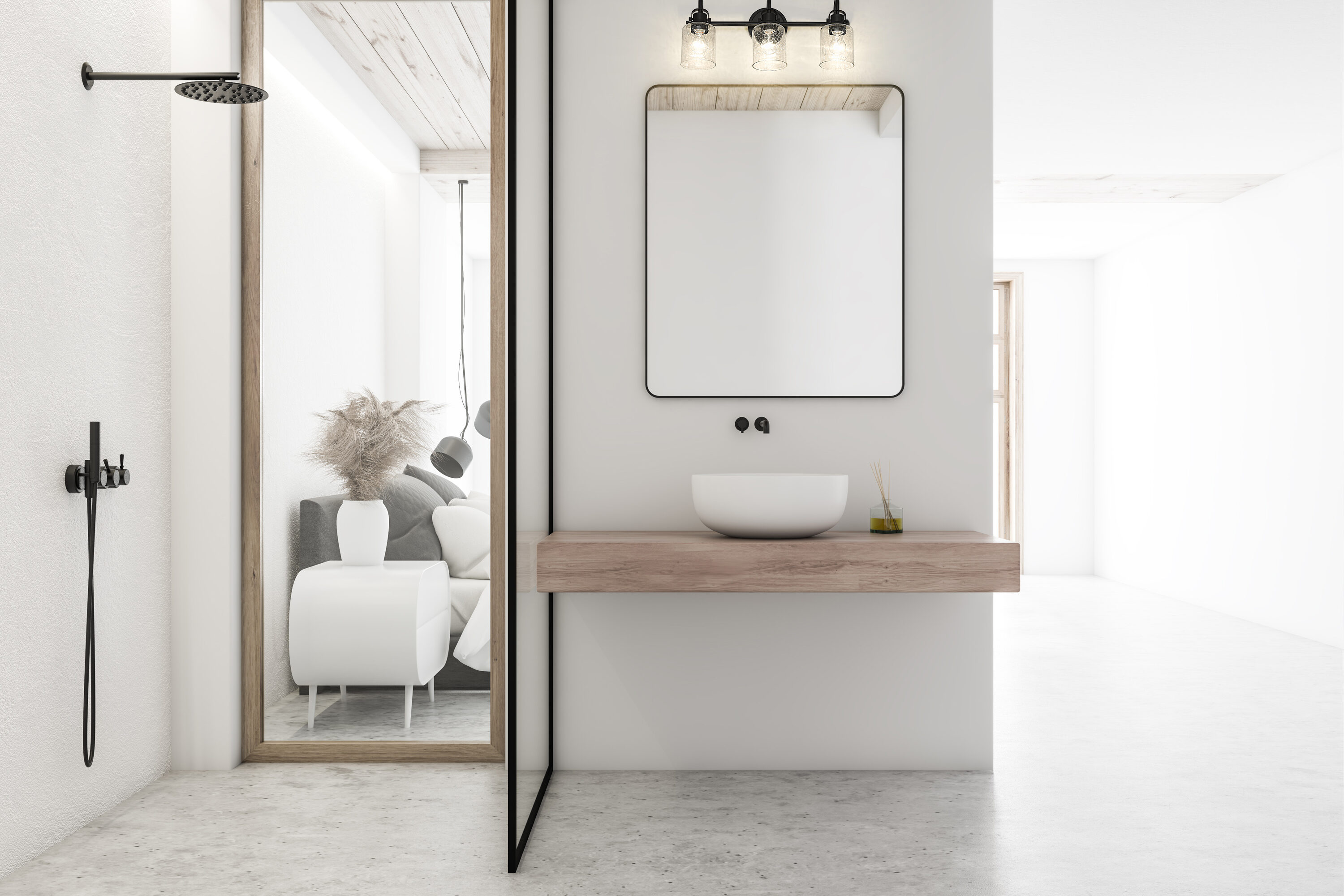 Matte Black Industrial 3-Light Steel Vanity Fixture