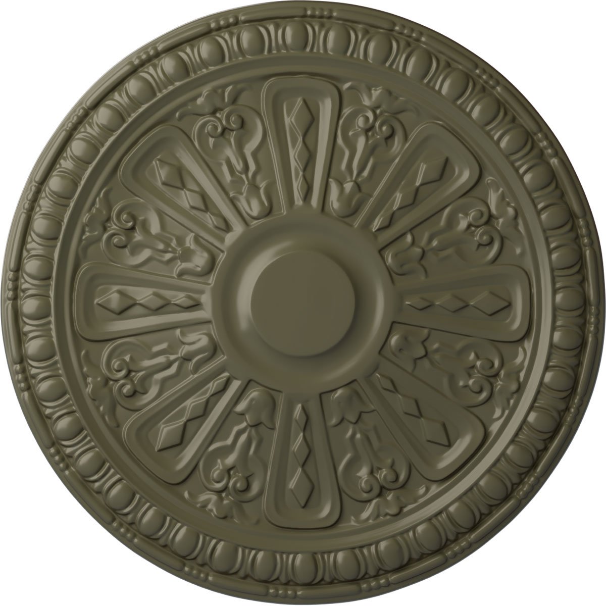 Ekena Millwork CM18RA2PTF Raymond 18-in W x 18-in L Painted Turtle Polyurethane Whole Ceiling Medallion