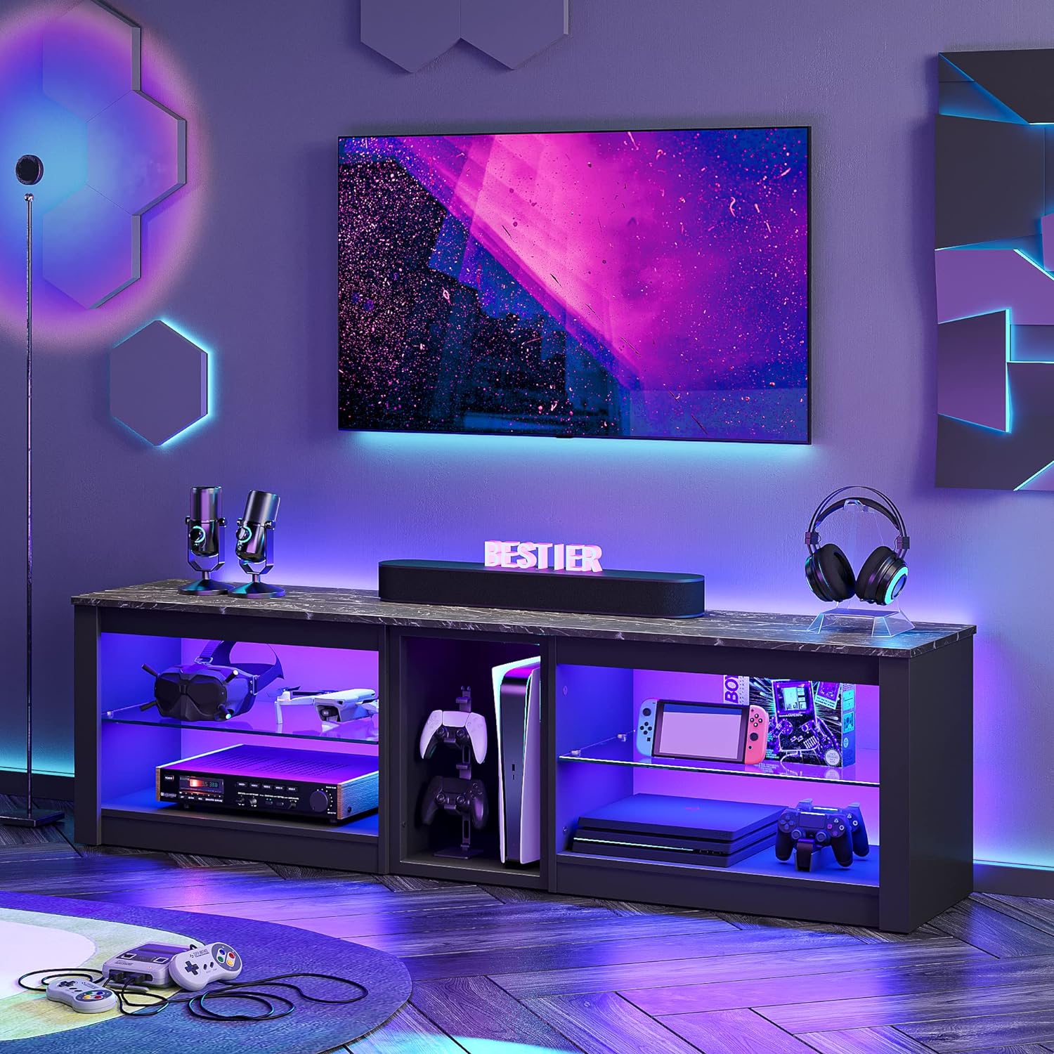 Bestier LOW-L1004160-BLKM Tv-Stands - View #3