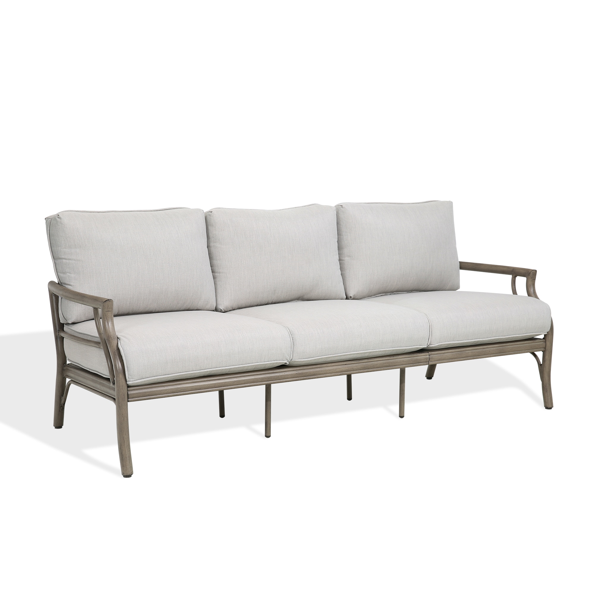 PEAK HOME FURNISHINGS 970457-HB Lamando Outdoor Sofa with Gray Cushions and Aluminum Frame