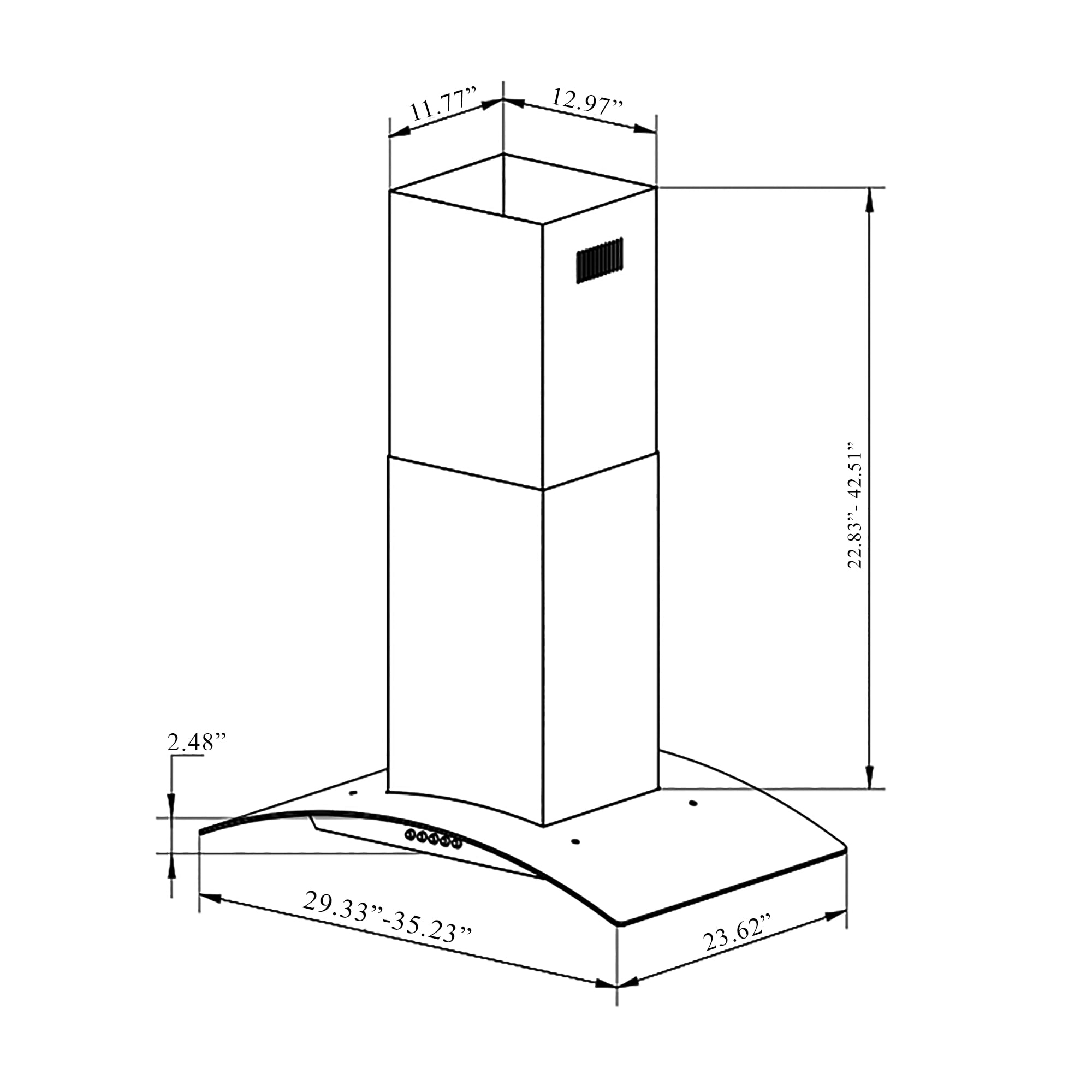 AKDY RH0481CFL Island-Range-Hoods - View #11