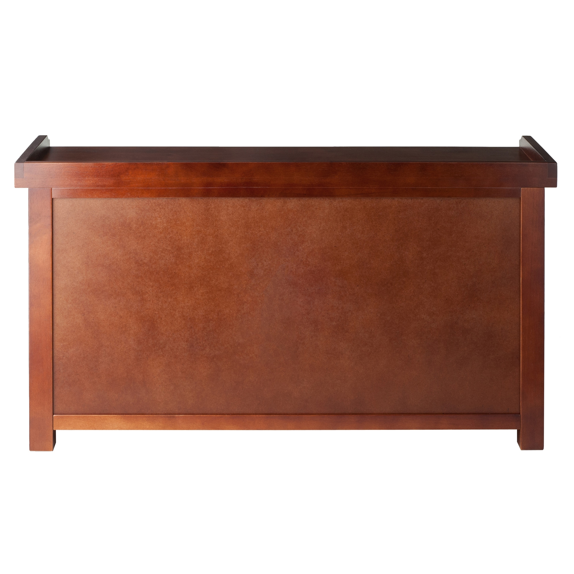 Winsome Transitional Walnut Storage Bench with Beige Fabric Baskets