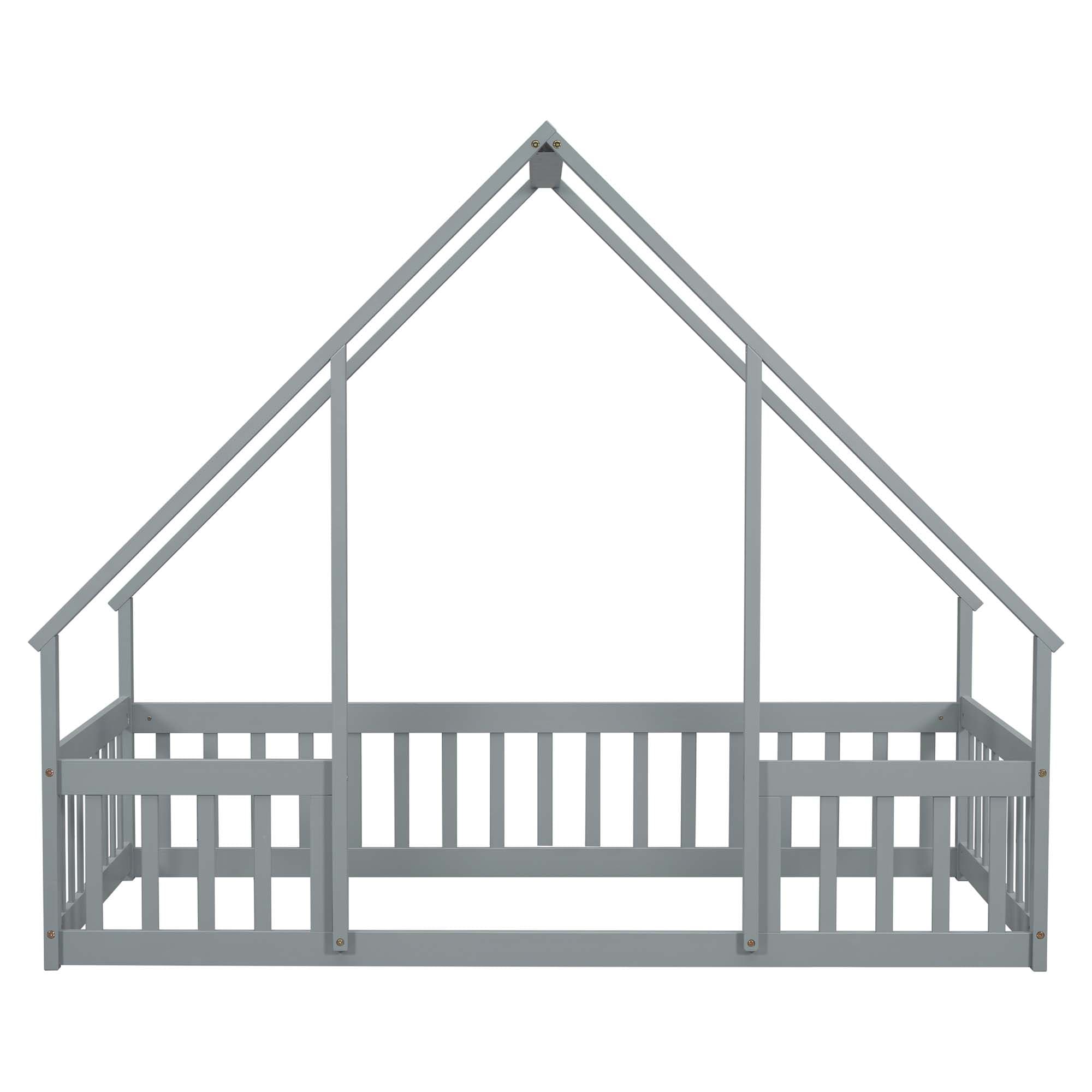 JJJ Twin Grey Wood Bed Frame