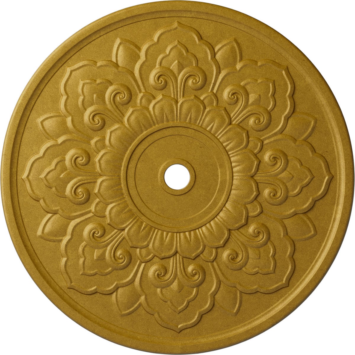 Ekena Millwork CM50LOPGS Lorry 51-in W x 51-in L Painted Pharaohs Gold Polyurethane Whole Ceiling Medallion
