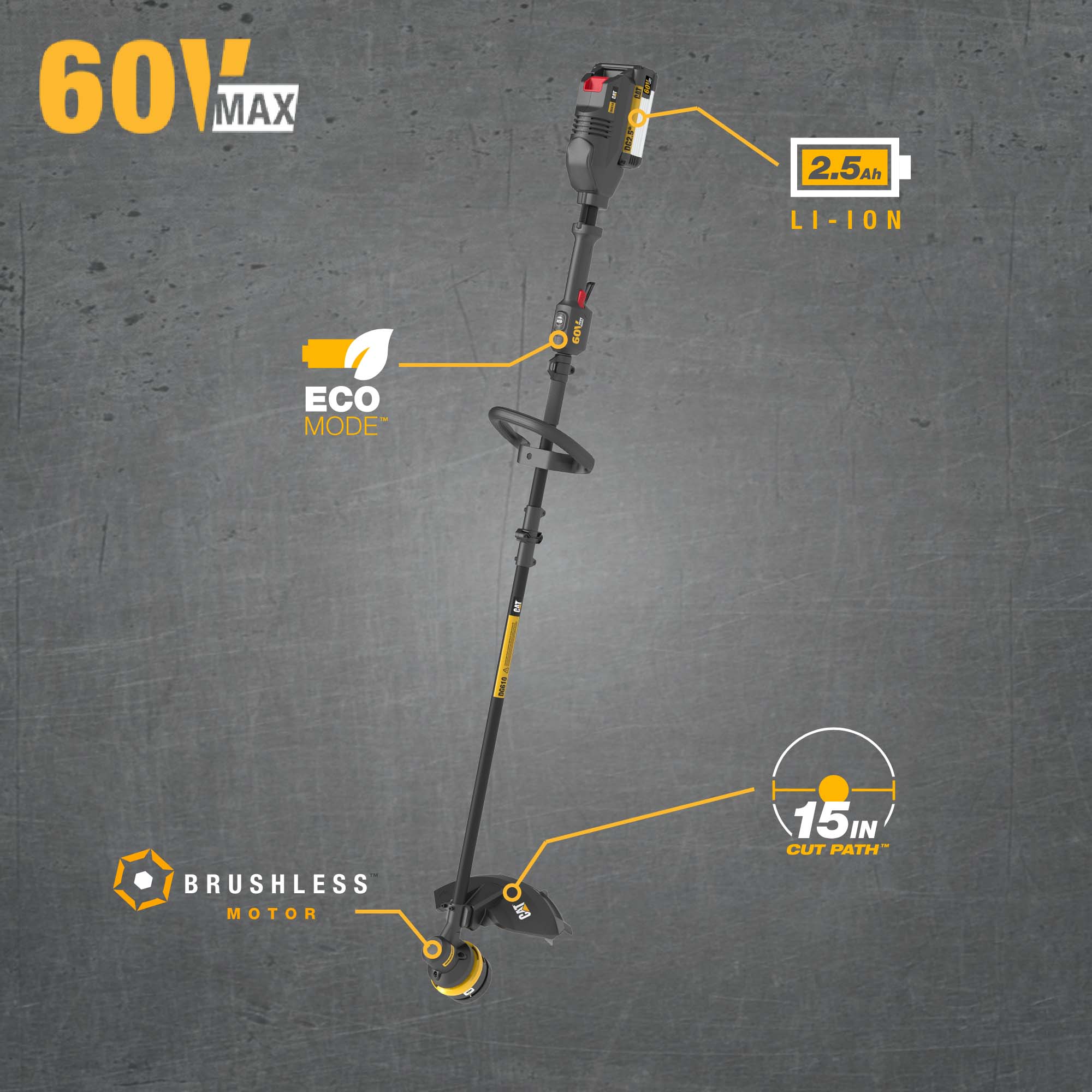 CAT 60-volt Max 15-in Straight Shaft Battery String Trimmer 2.5 Ah (Battery and Charger Included) DG610 Sansujyuku sansujyuku.com