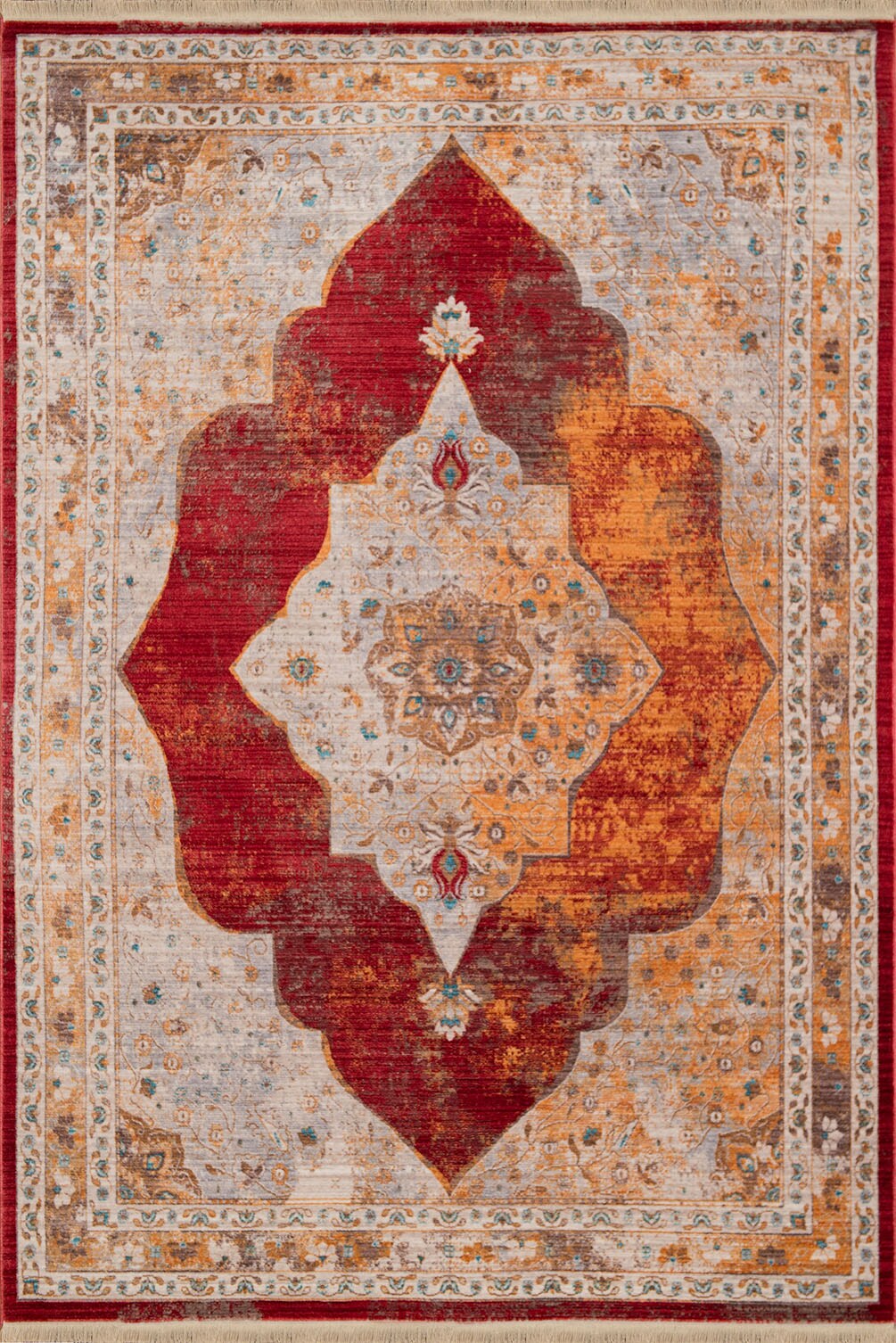 United Weavers Of America 1950 10535 23A Monaco 2 X 3 (ft) Garnet Indoor Medallion Oriental Area Rug